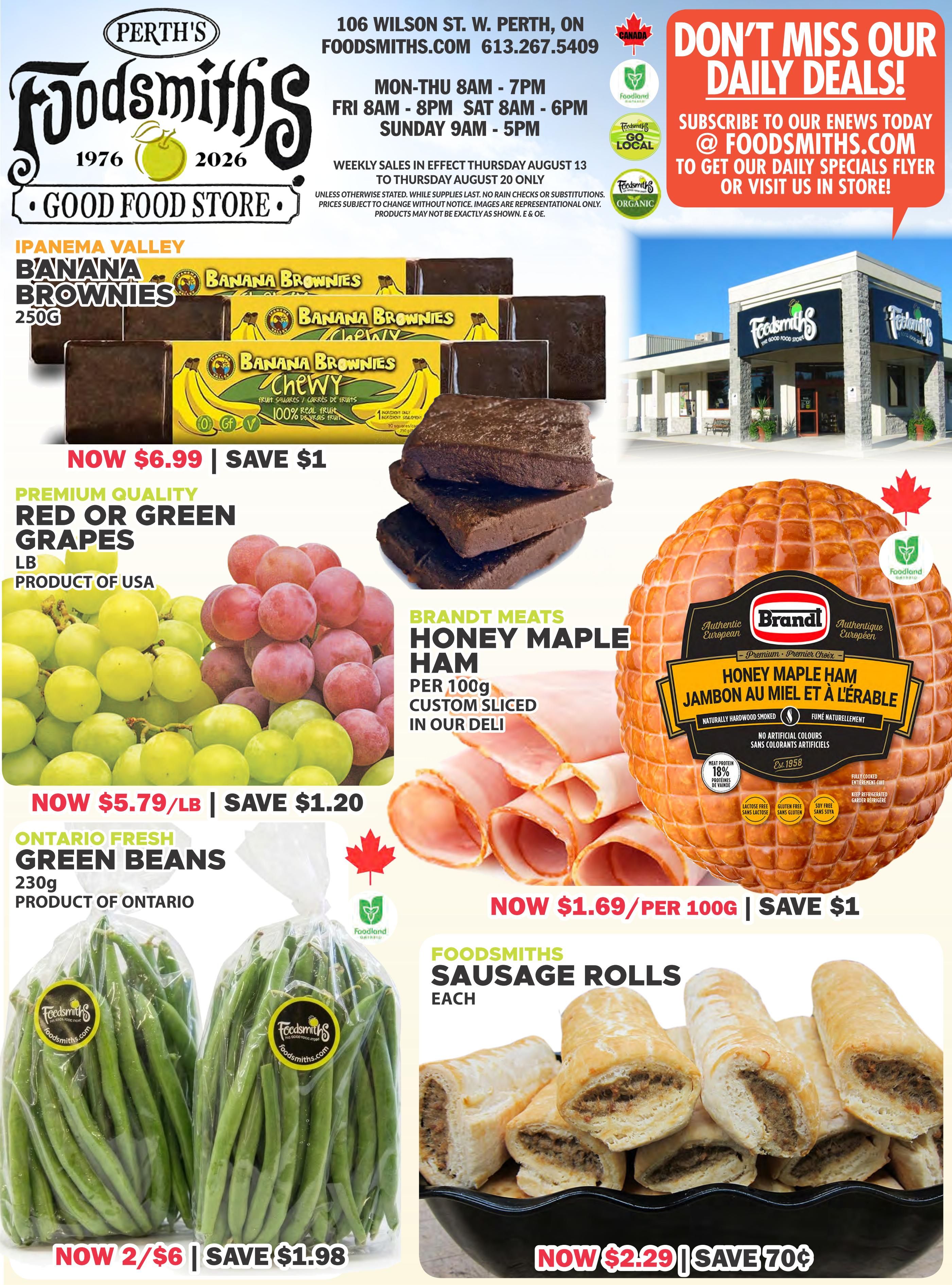 Foodsmiths Flyer August 13 to 20