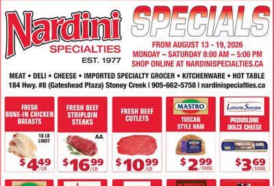 Nardini Specialties Flyer August 13 to 19