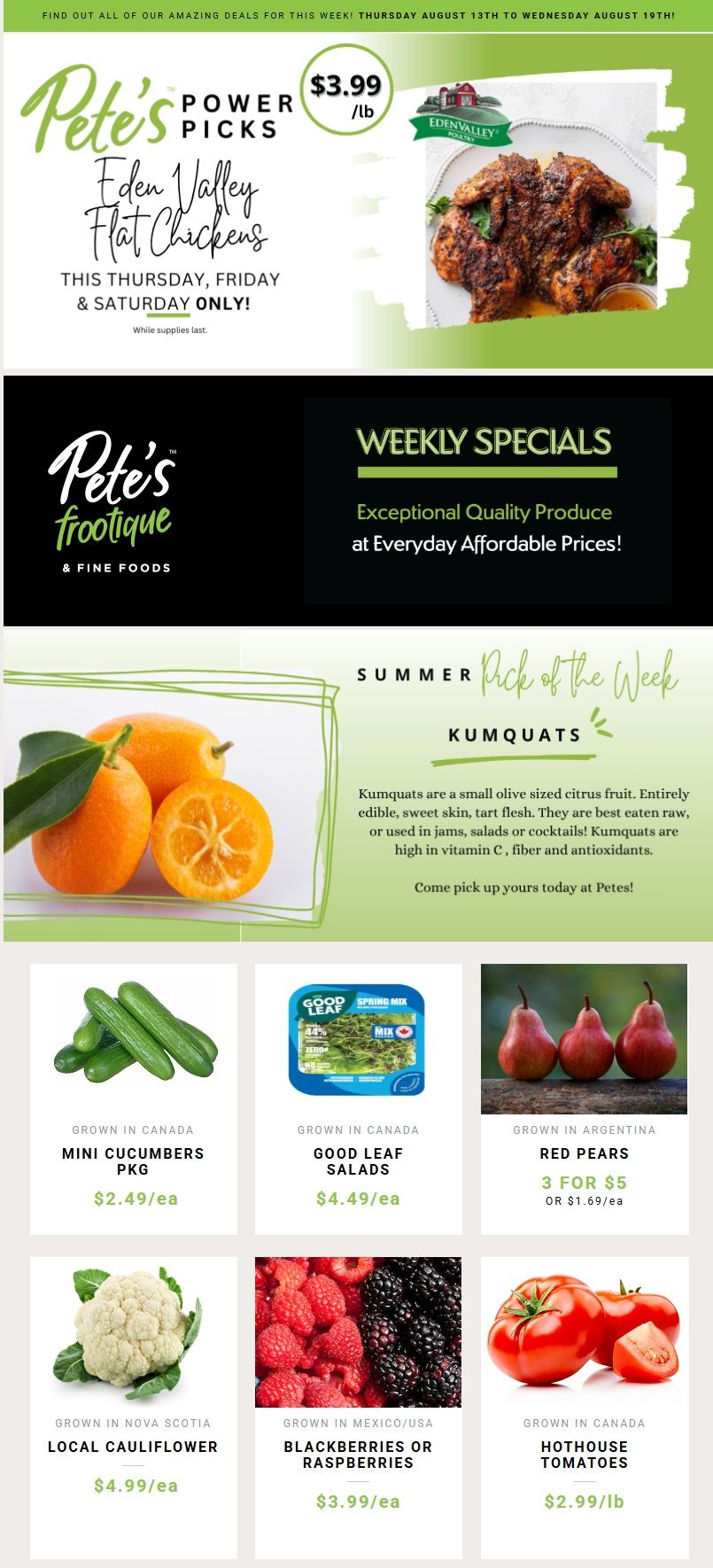 Pete's Fine Foods Flyer August 13 to 19