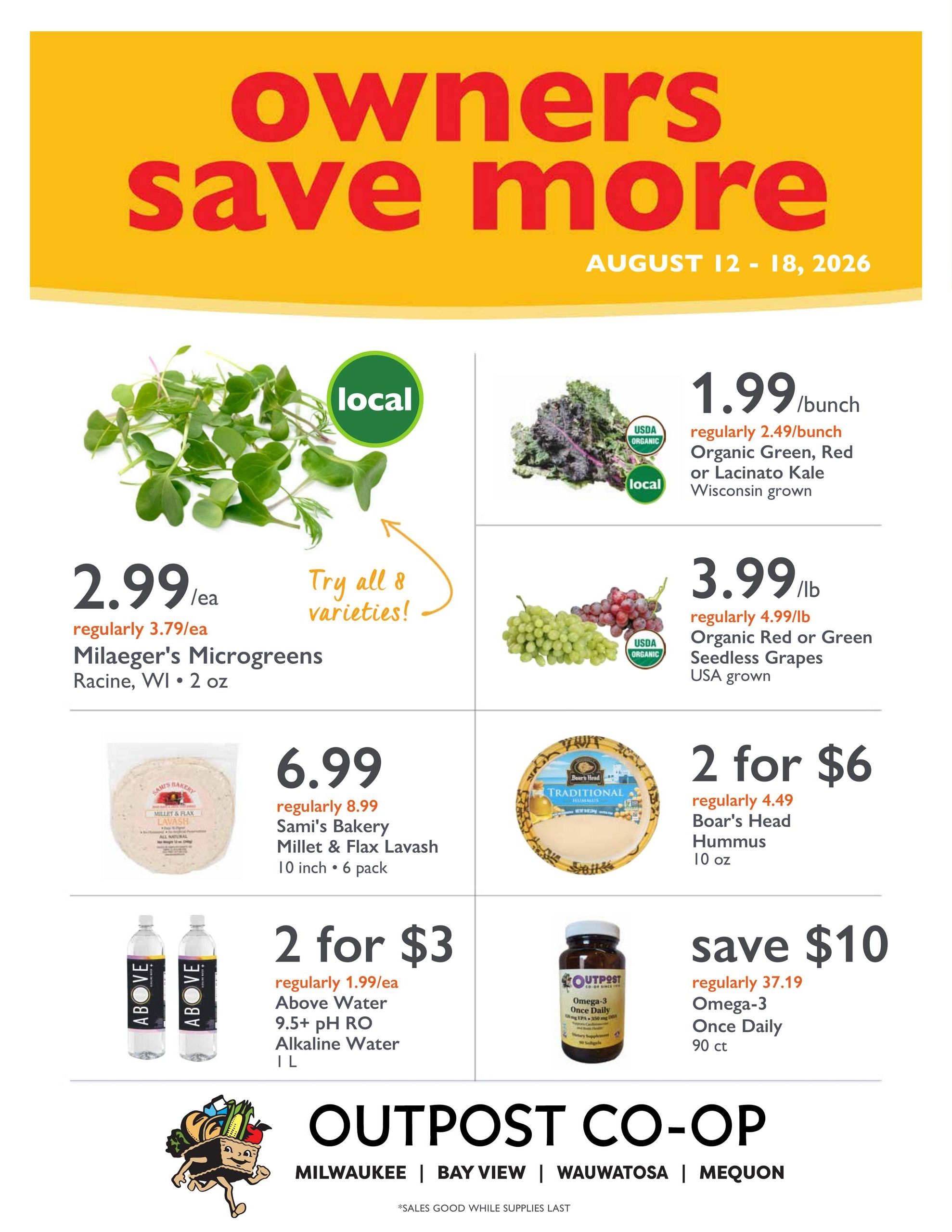 Outpost Natural Foods Weekly Ad August 12 - 18, 2026