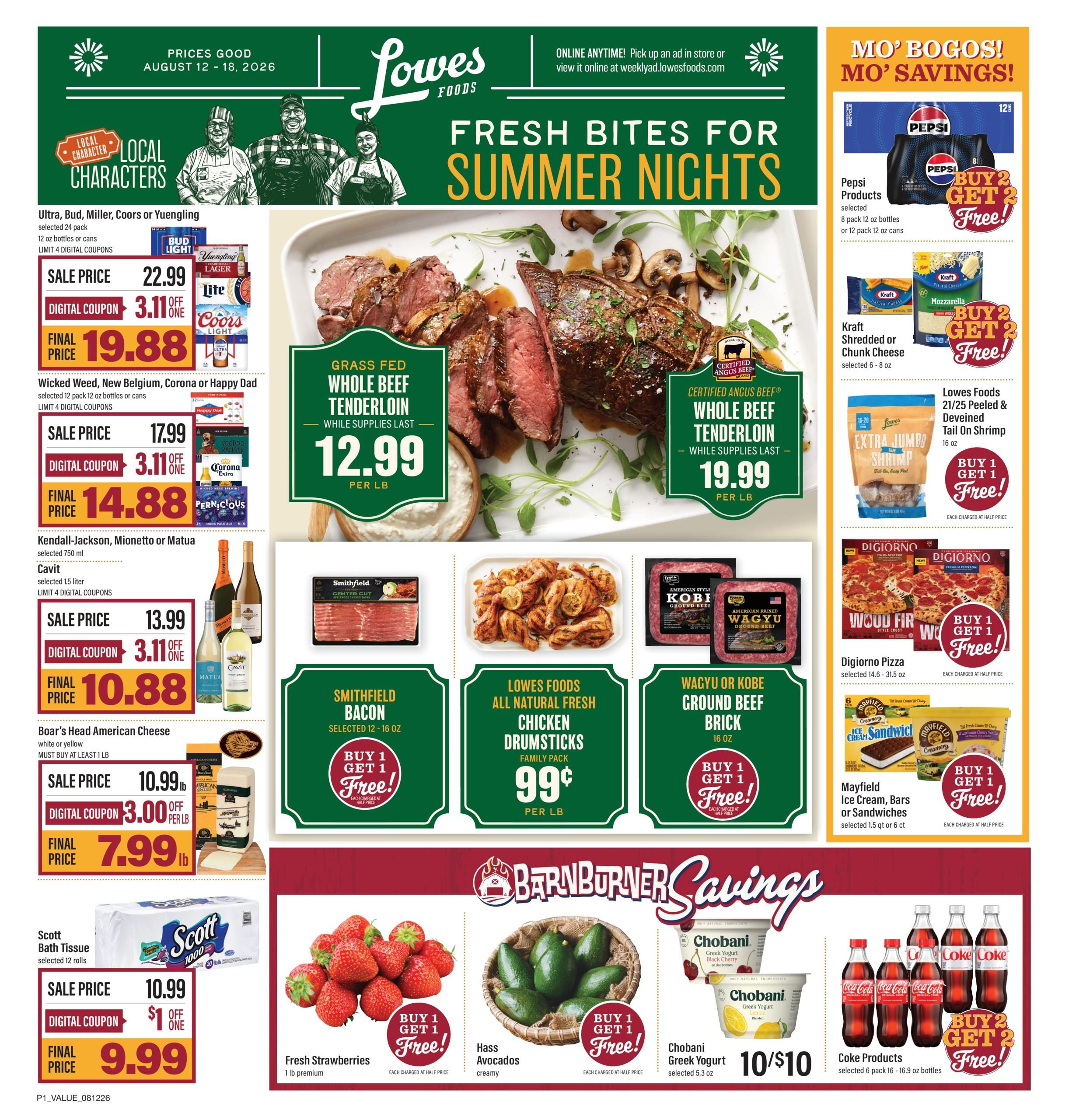 Lowes Foods (GA, NC, SC) Weekly Ad August 12 - 18, 2026