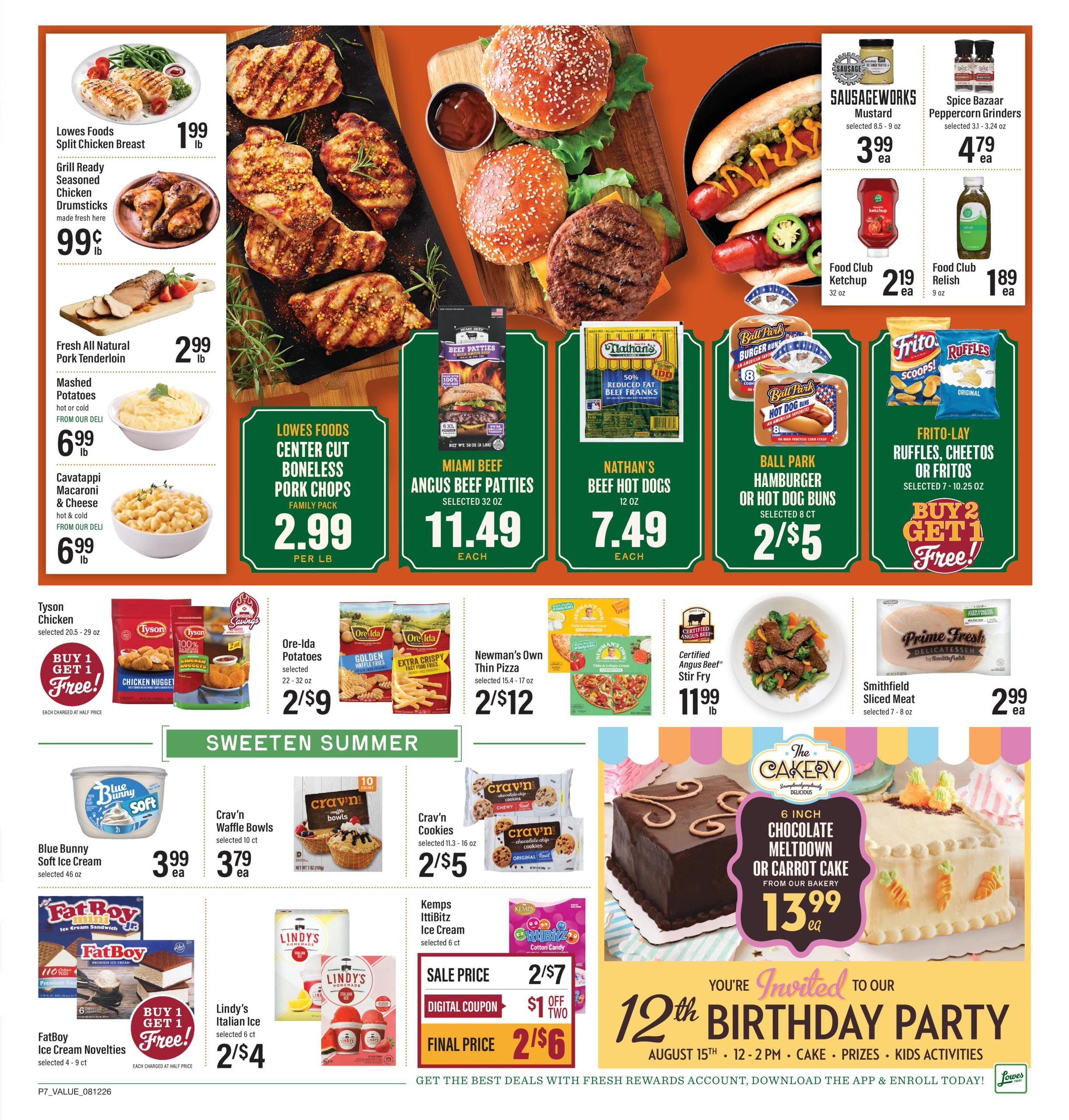 Lowes Foods (GA, NC, SC) Weekly Ad August 12 - 18, 2026