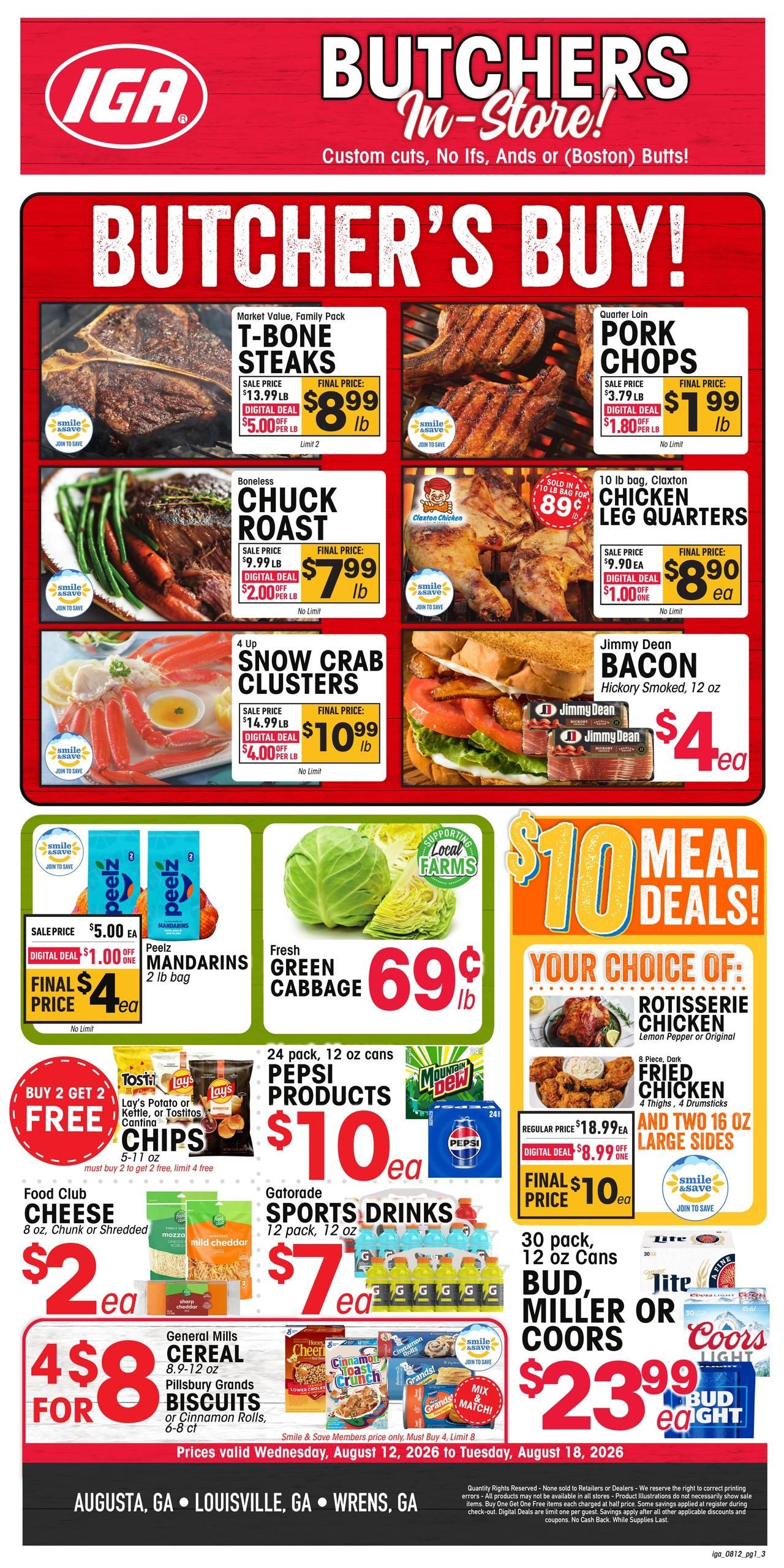 IGA Southeast (Augusta–Macon Area, GA) Weekly Ad August 12 - 18, 2026