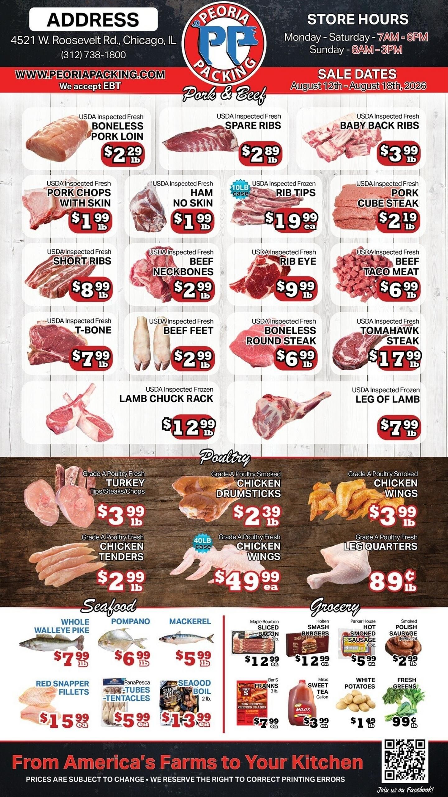 Peoria Packing Butcher Shop Weekly Ad August 12 - 18, 2026