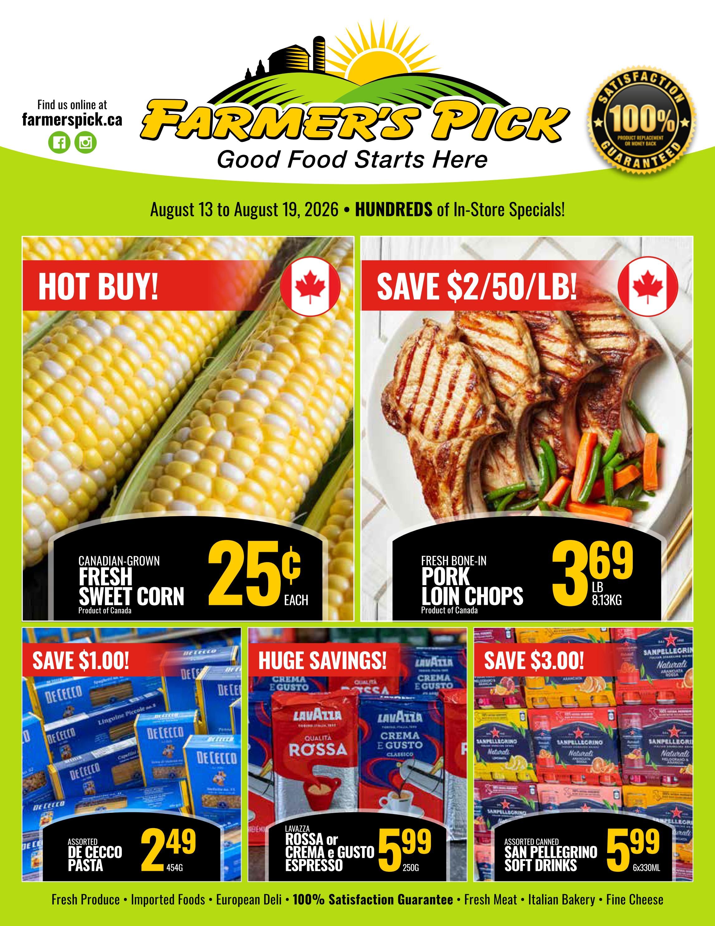Farmer's Pick Flyer August 13 to 19