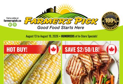 Farmer's Pick Flyer August 13 to 19