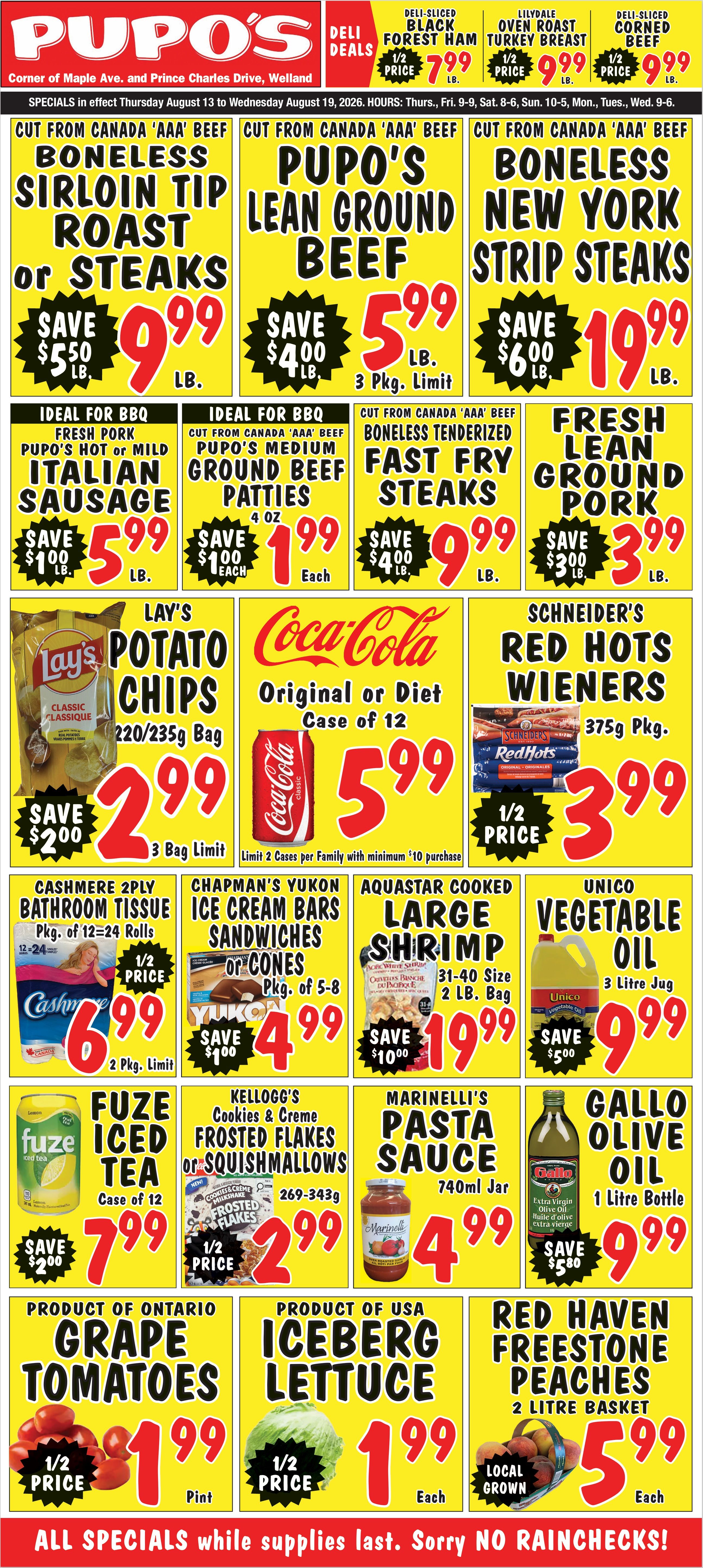 Pupo's Food Market Flyer August 13 to 19