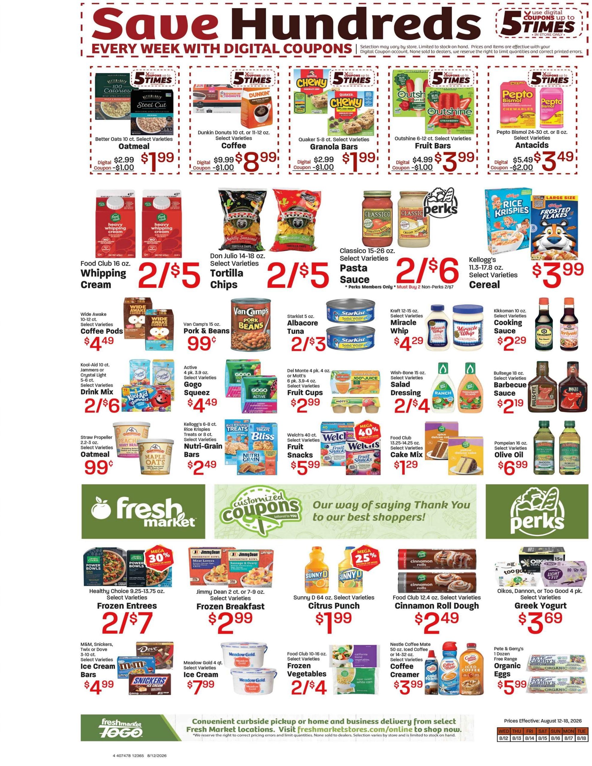 Fresh Market Weekly Ad August 12 - 18, 2026