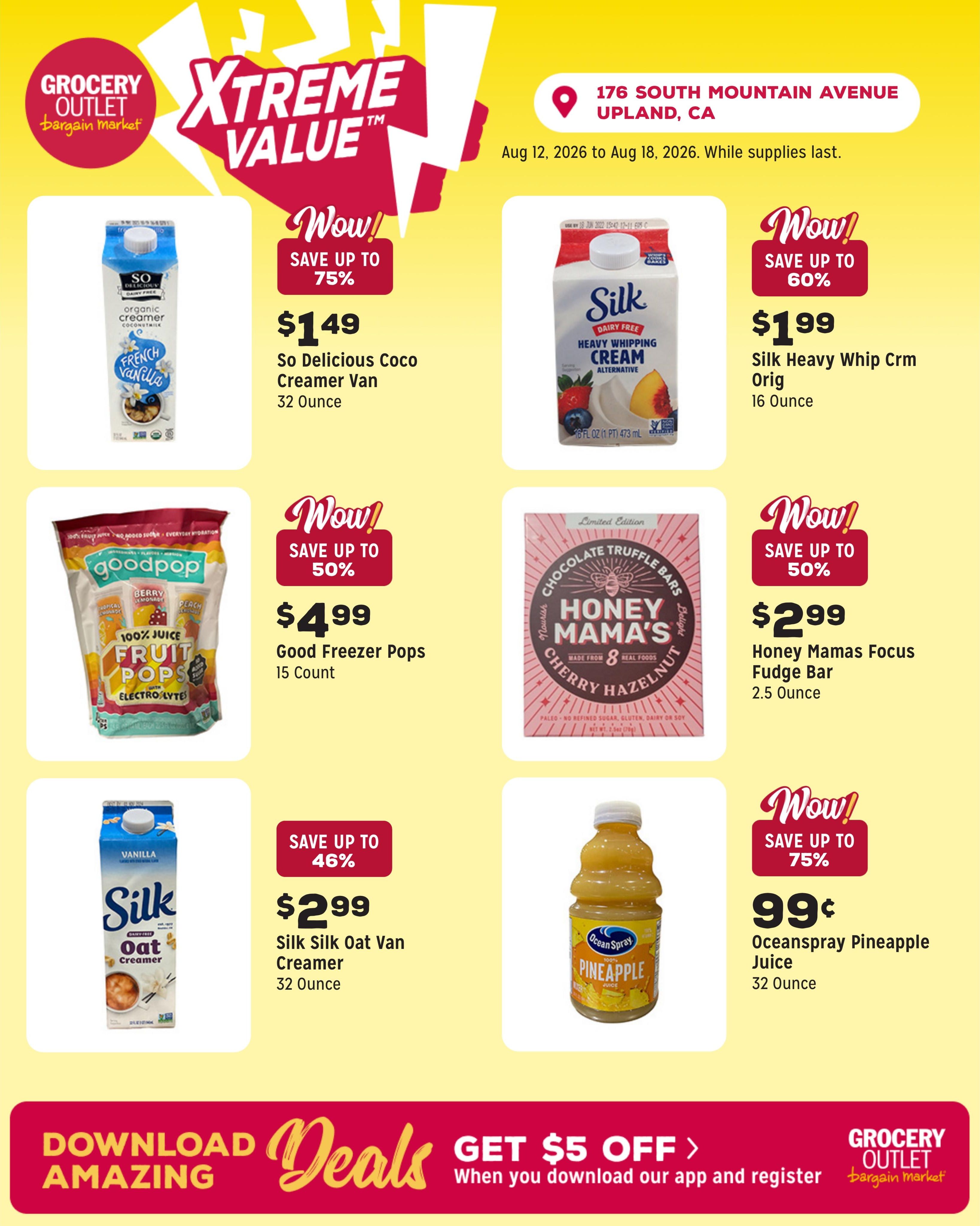 Grocery Outlet (Rancho Cucamonga–Upland Area, CA) Weekly Ad August 12 - 18, 2026