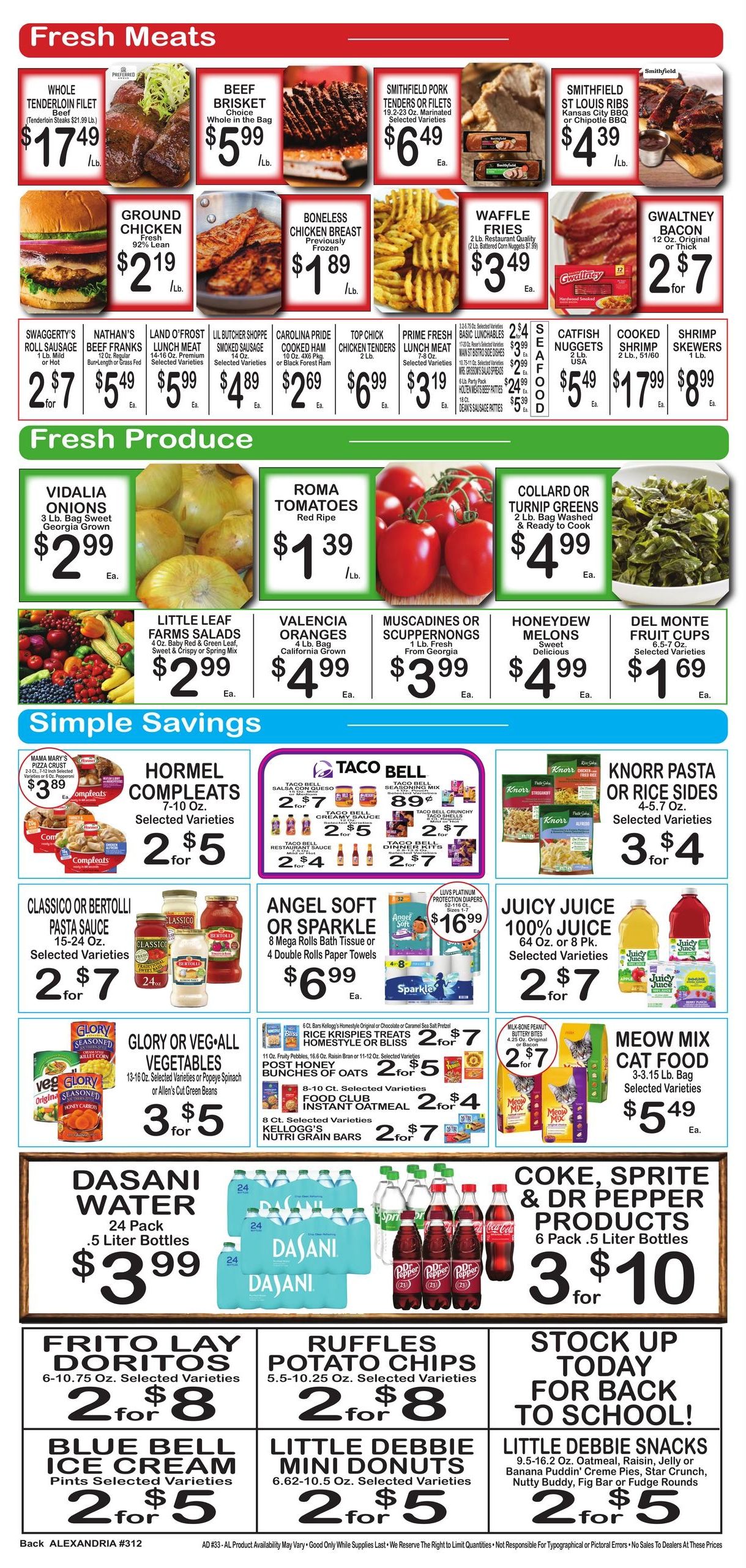 Alexandria Foodland (Centre–Anniston Area, AL) Weekly Ad August 12 - 18, 2026