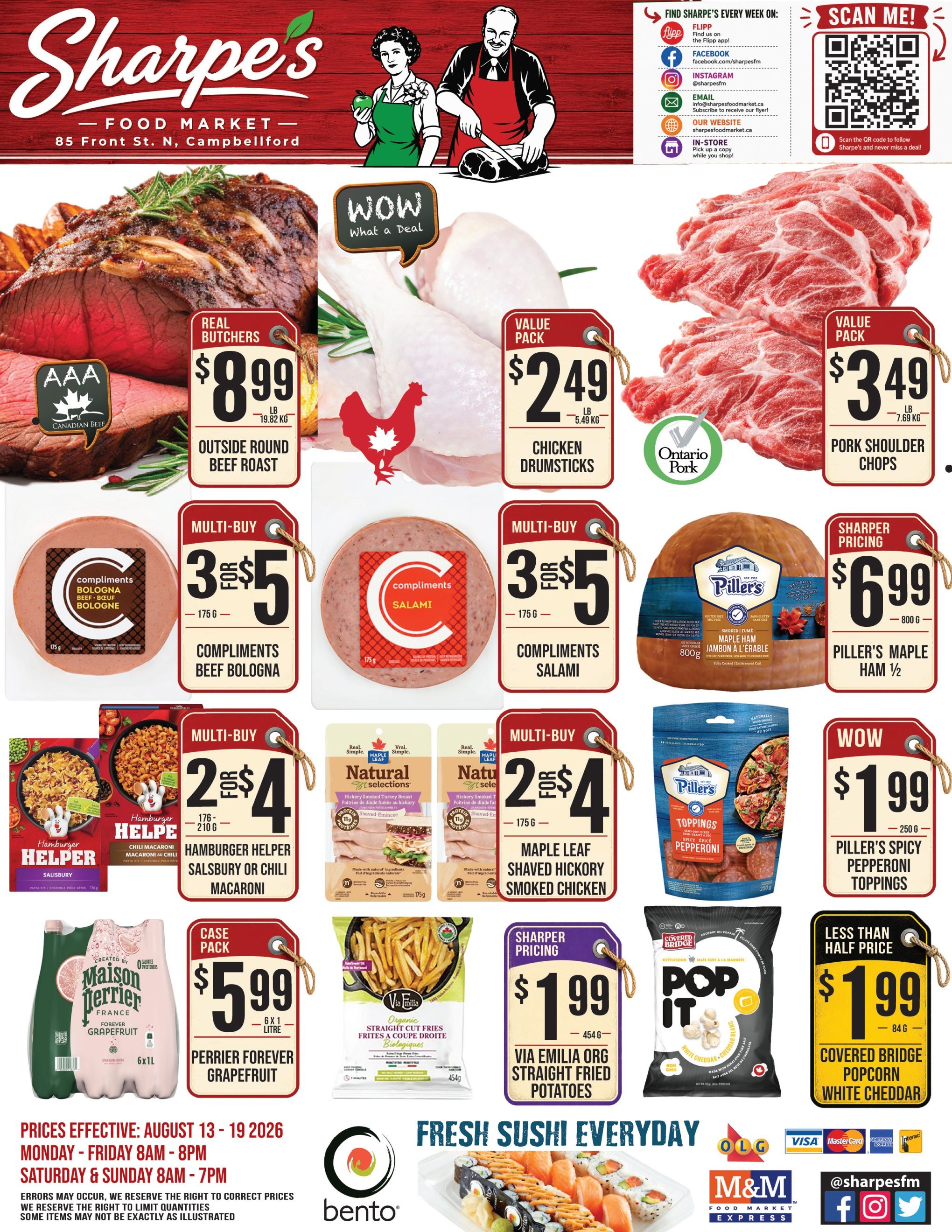Sharpe's Food Market Flyer August 13 to 19