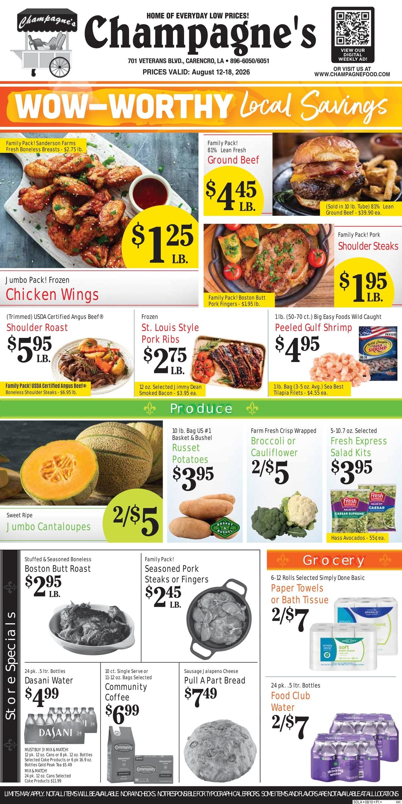 Champagne’s Market (Lafayette Area, LA) Weekly Ad August 12 - 18, 2026