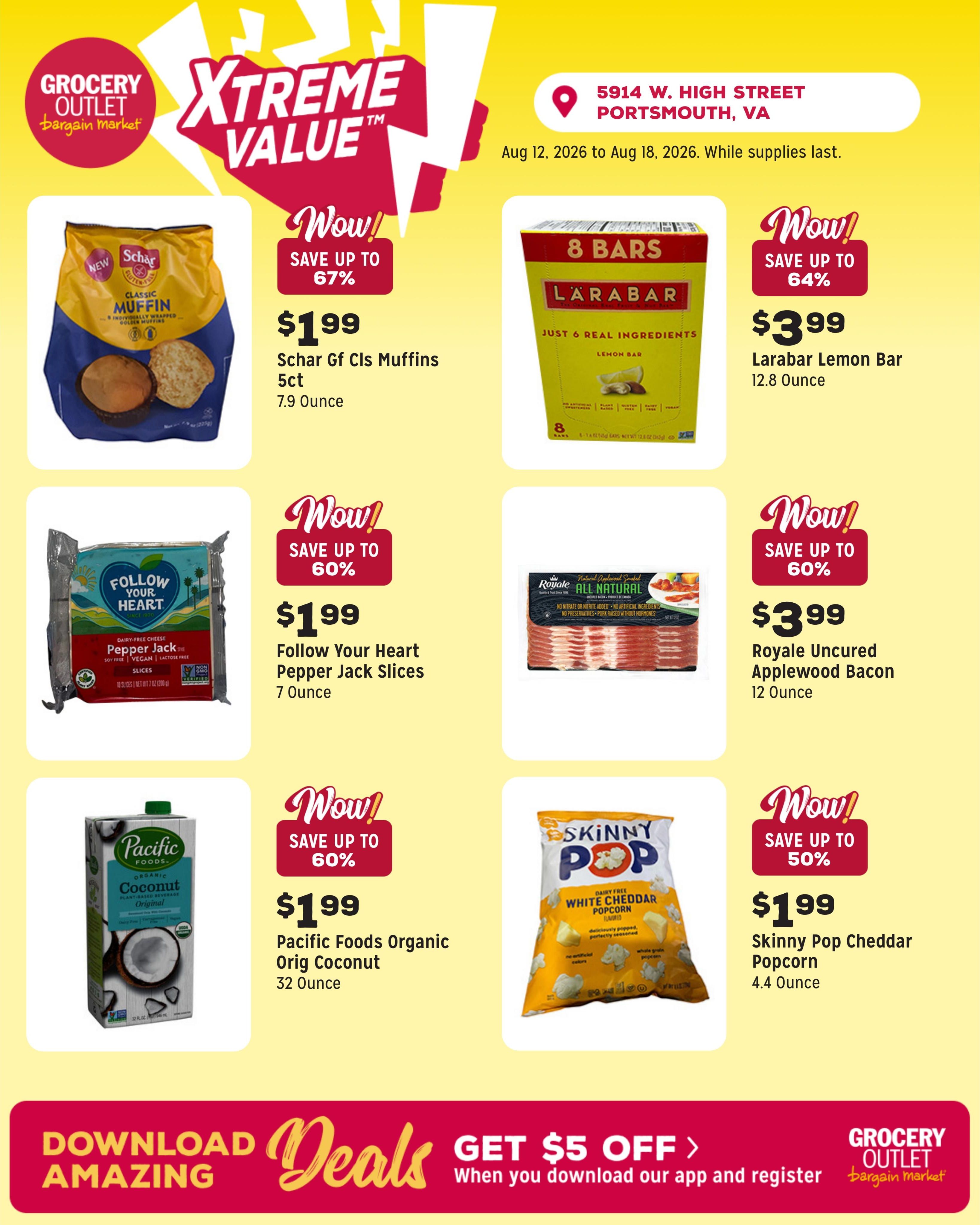 Grocery Outlet (Newport News–Hampton Area, VA) Weekly Ad August 12 - 18, 2026