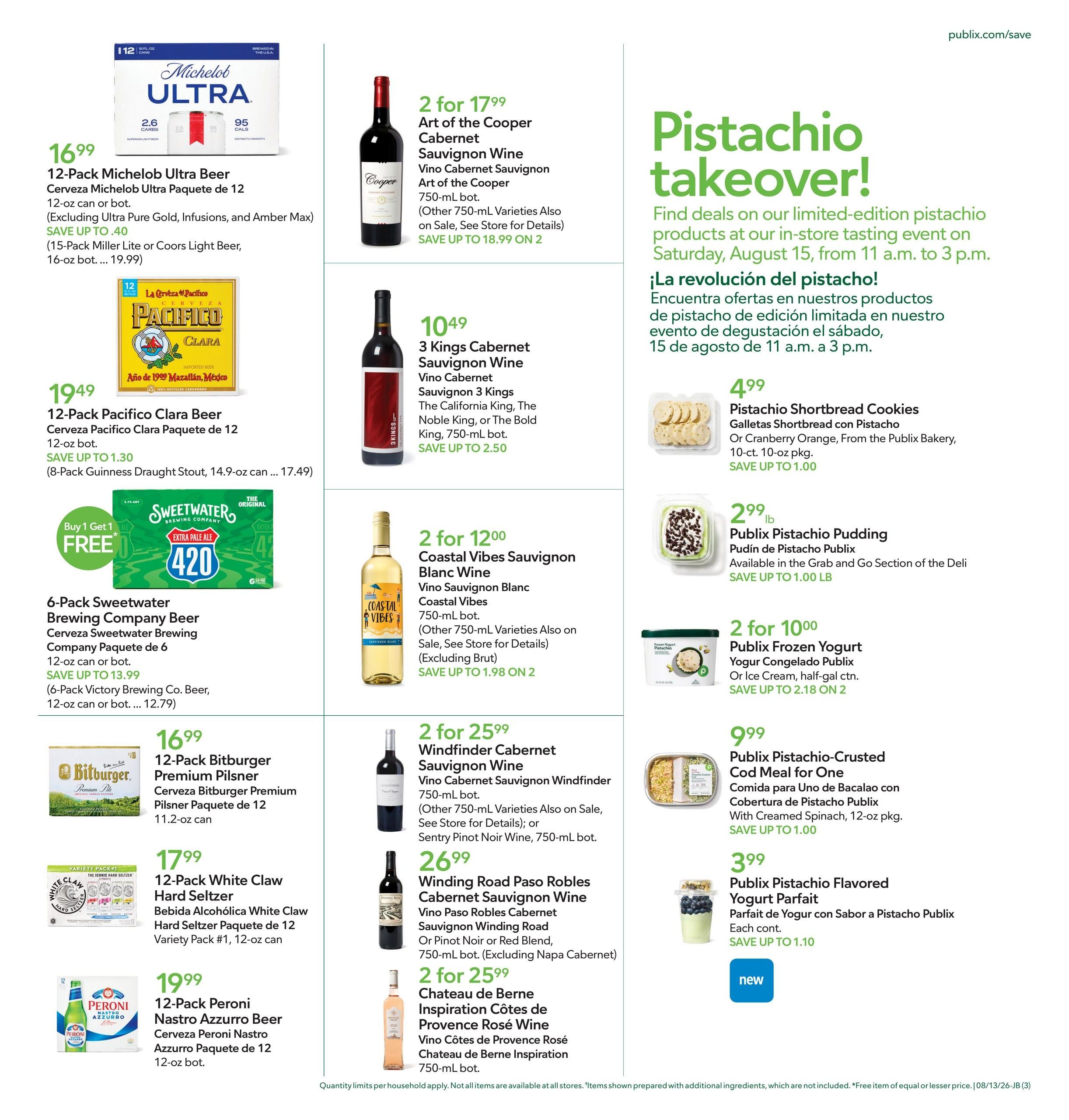Publix (Savannah–Beaufort Area, GA–SC) Anuncio Semanal Español Weekly Ad August 12 - 18, 2026