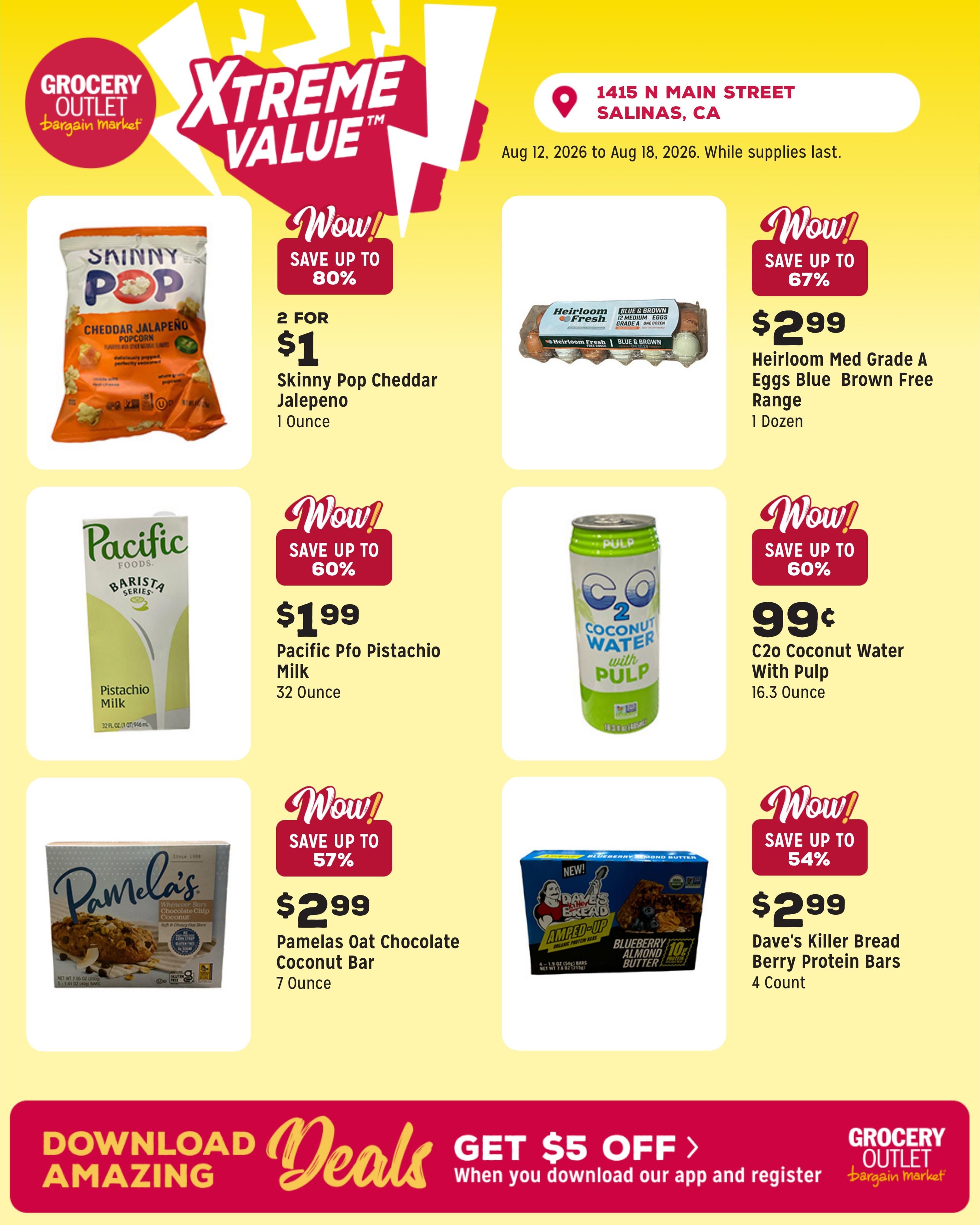 Grocery Outlet (Salinas–Chualar Area, CA) Weekly Ad August 12 - 18, 2026