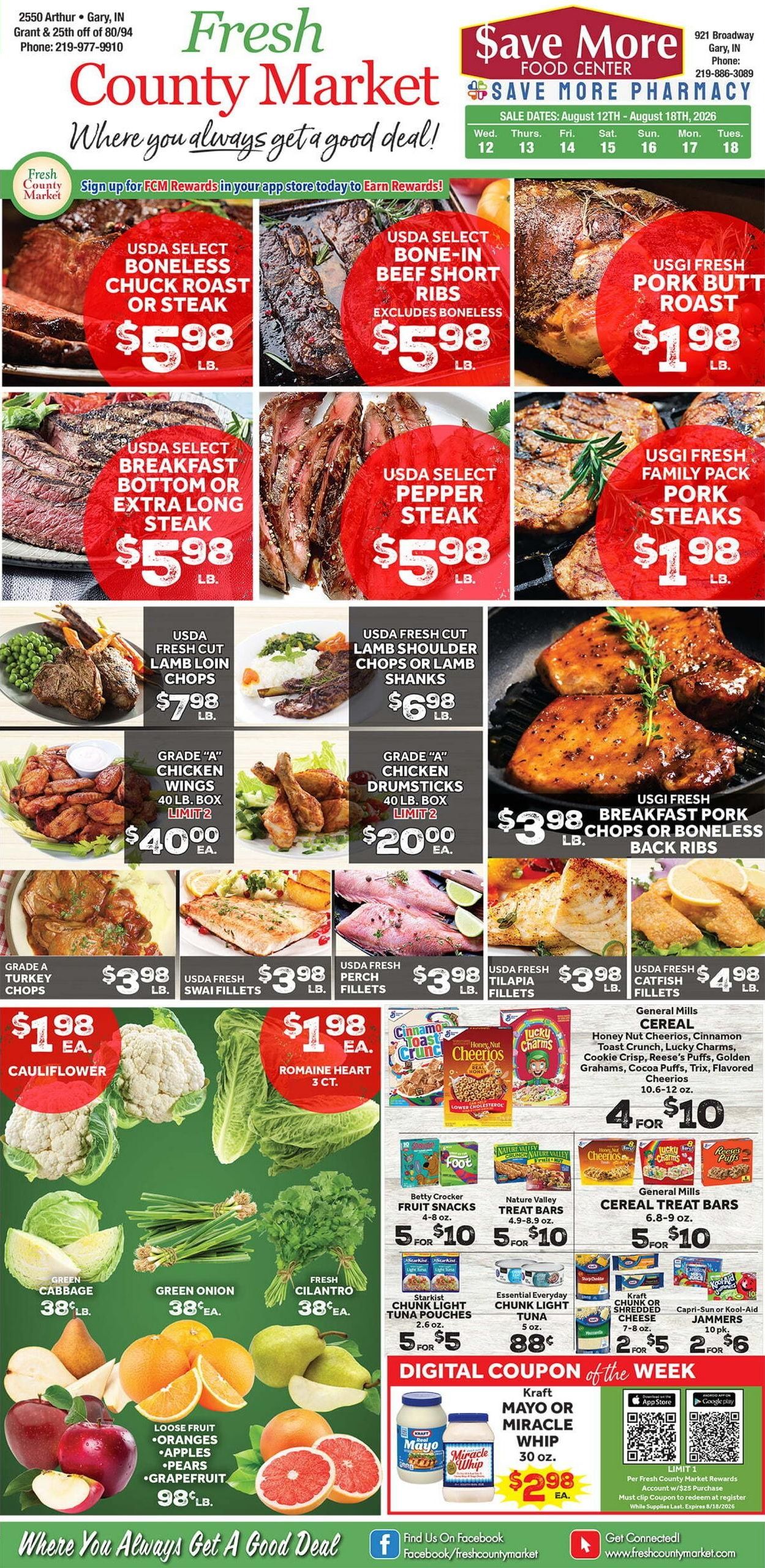 Fresh County Market (Hammond Area, IN) Weekly Ad August 12 - 18, 2026