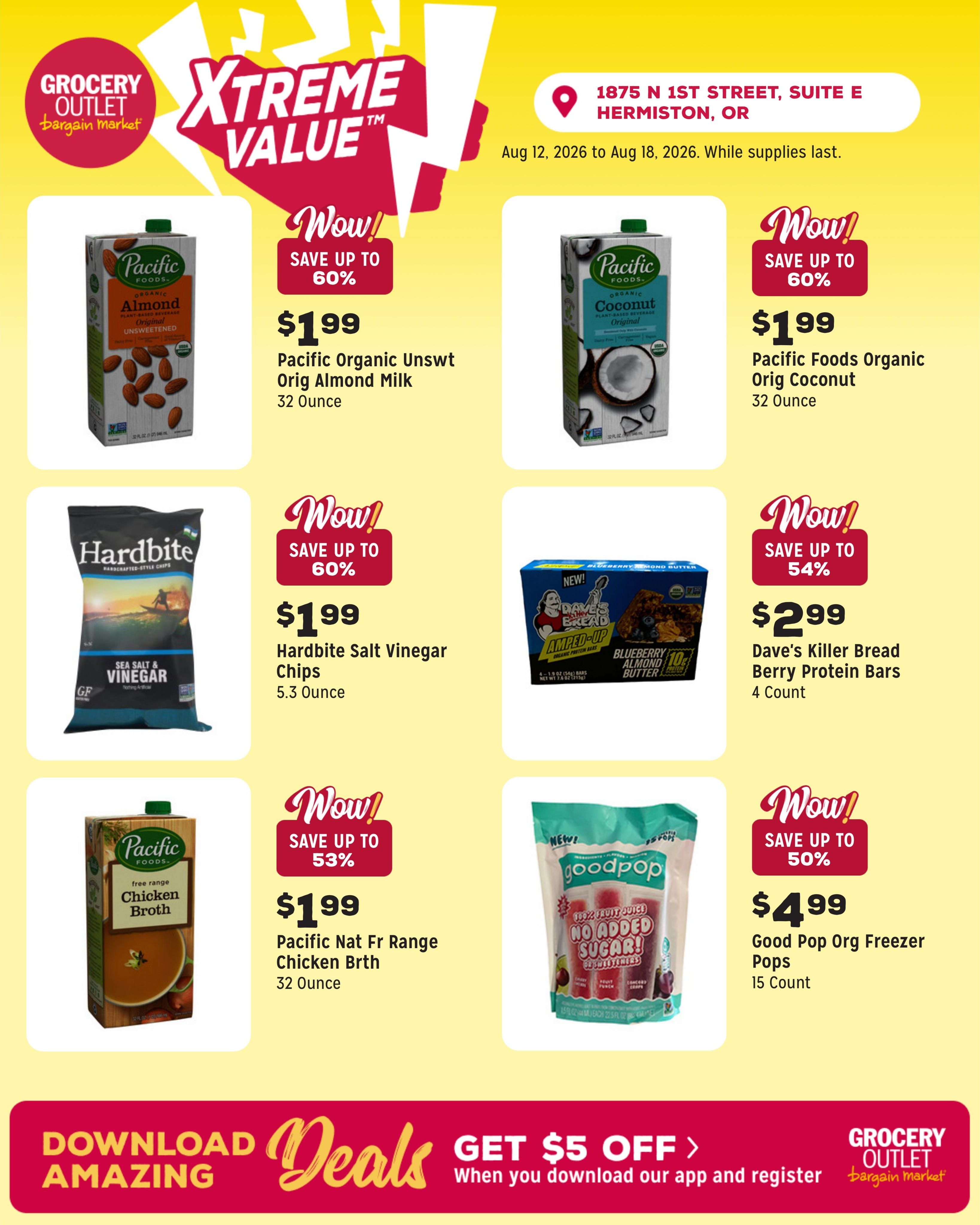 Grocery Outlet (Boardman–Plymouth Area, OR–WA) Weekly Ad August 12 - 18, 2026