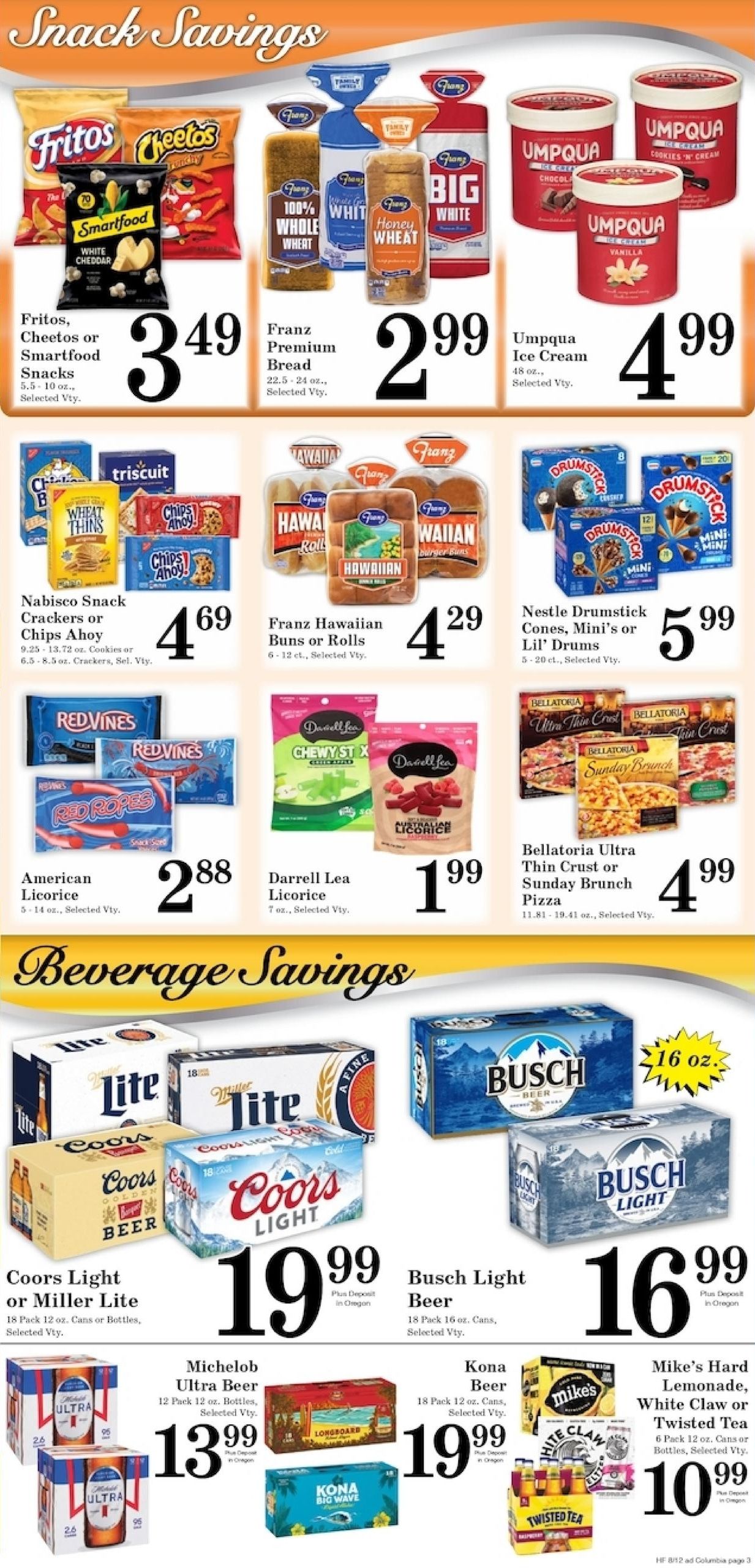 Harvest Foods (Boardman–Plymouth Area, OR–WA) Weekly Ad August 12 - 18, 2026