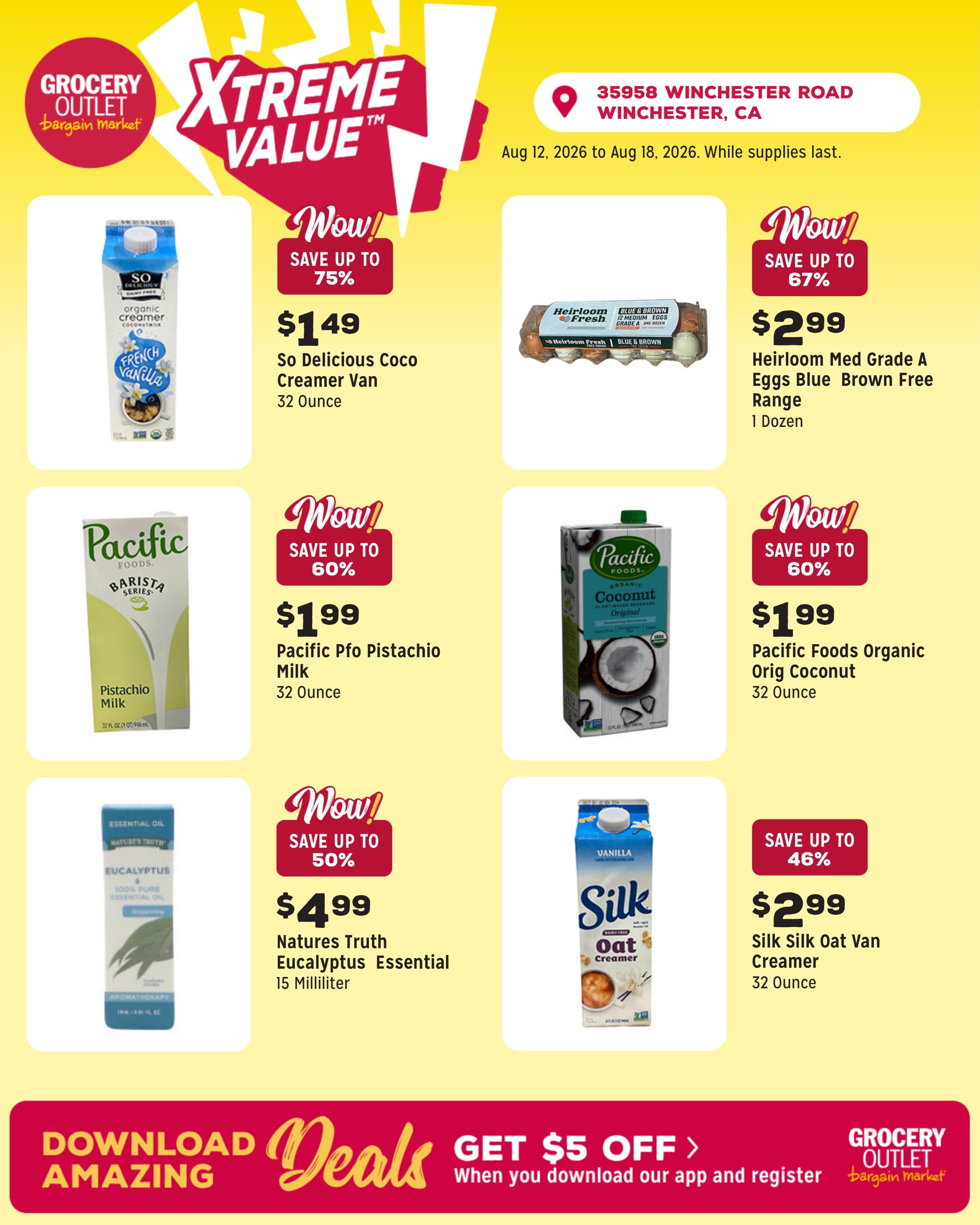 Grocery Outlet (Menifee Area, CA) Weekly Ad August 12 - 18, 2026
