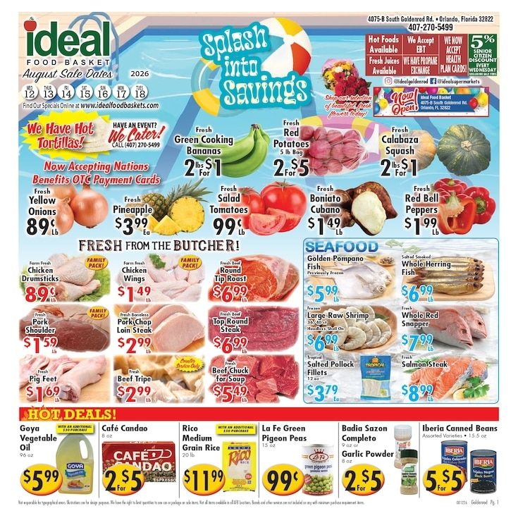 Ideal Food Basket (4075 South Goldenrod Road, Orlando, FL) Weekly Ad August 12 - 18, 2026