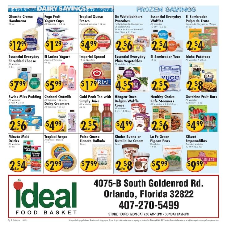 Ideal Food Basket (4075 South Goldenrod Road, Orlando, FL) Weekly Ad August 12 - 18, 2026