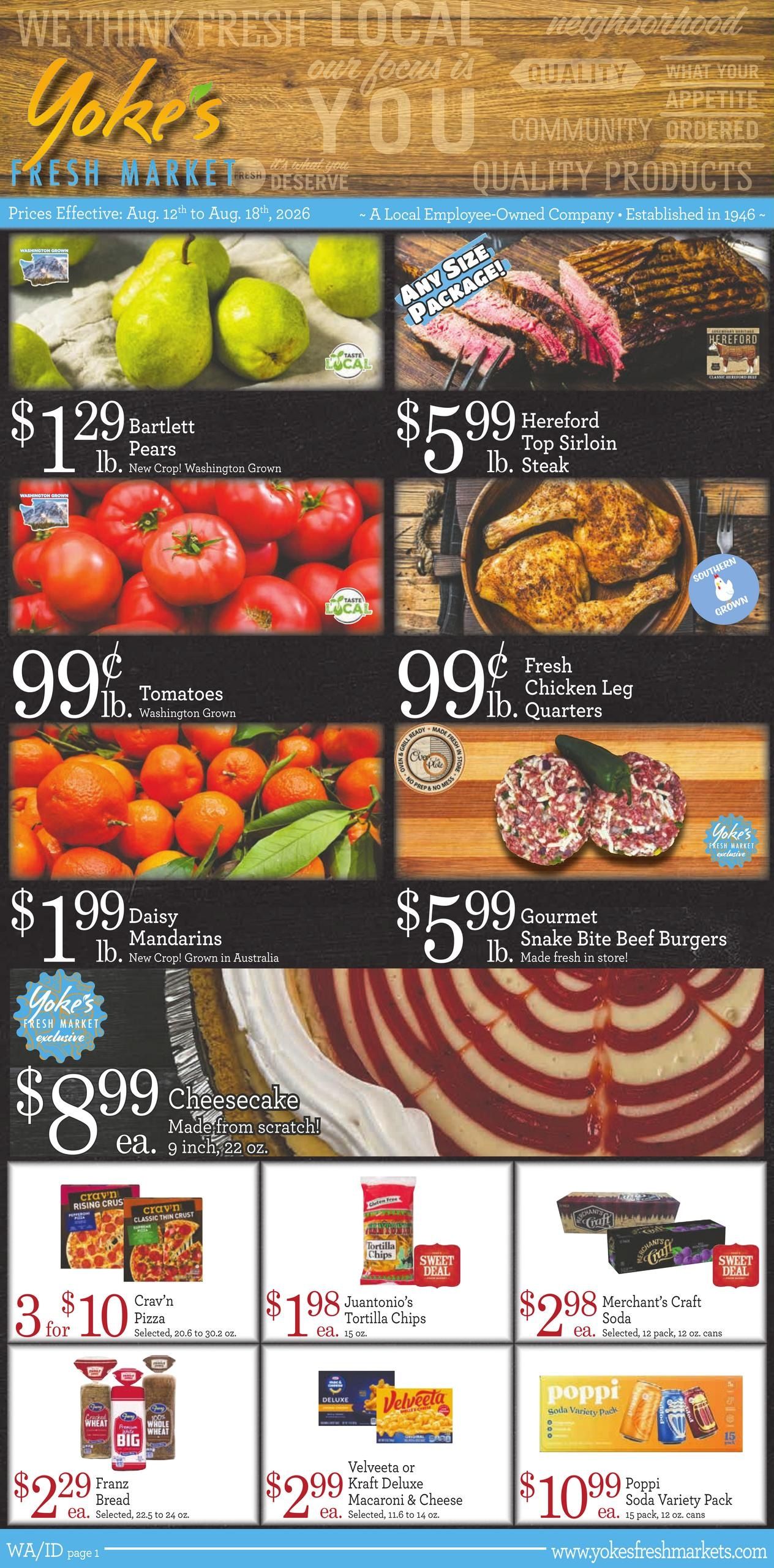 Yoke's Fresh Market (Kellogg–Post Falls Area, ID) Weekly Ad August 12 - 18, 2026
