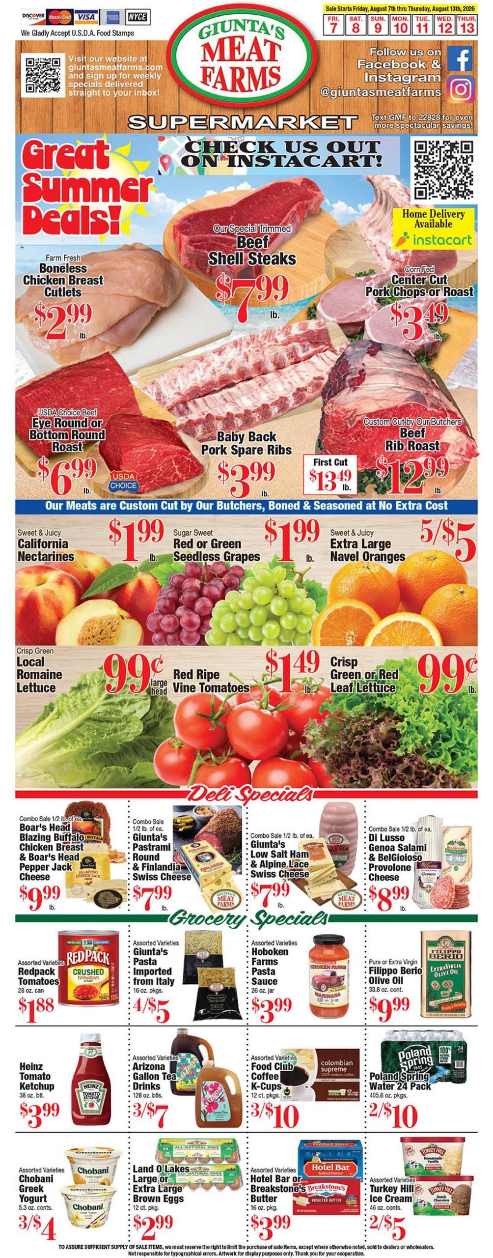 Giunta's Meat Farms Weekly Ad August 7 - 13, 2026