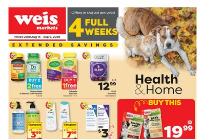 Weis Markets Monthly Home Weekly Ad August 13 - September 9, 2026