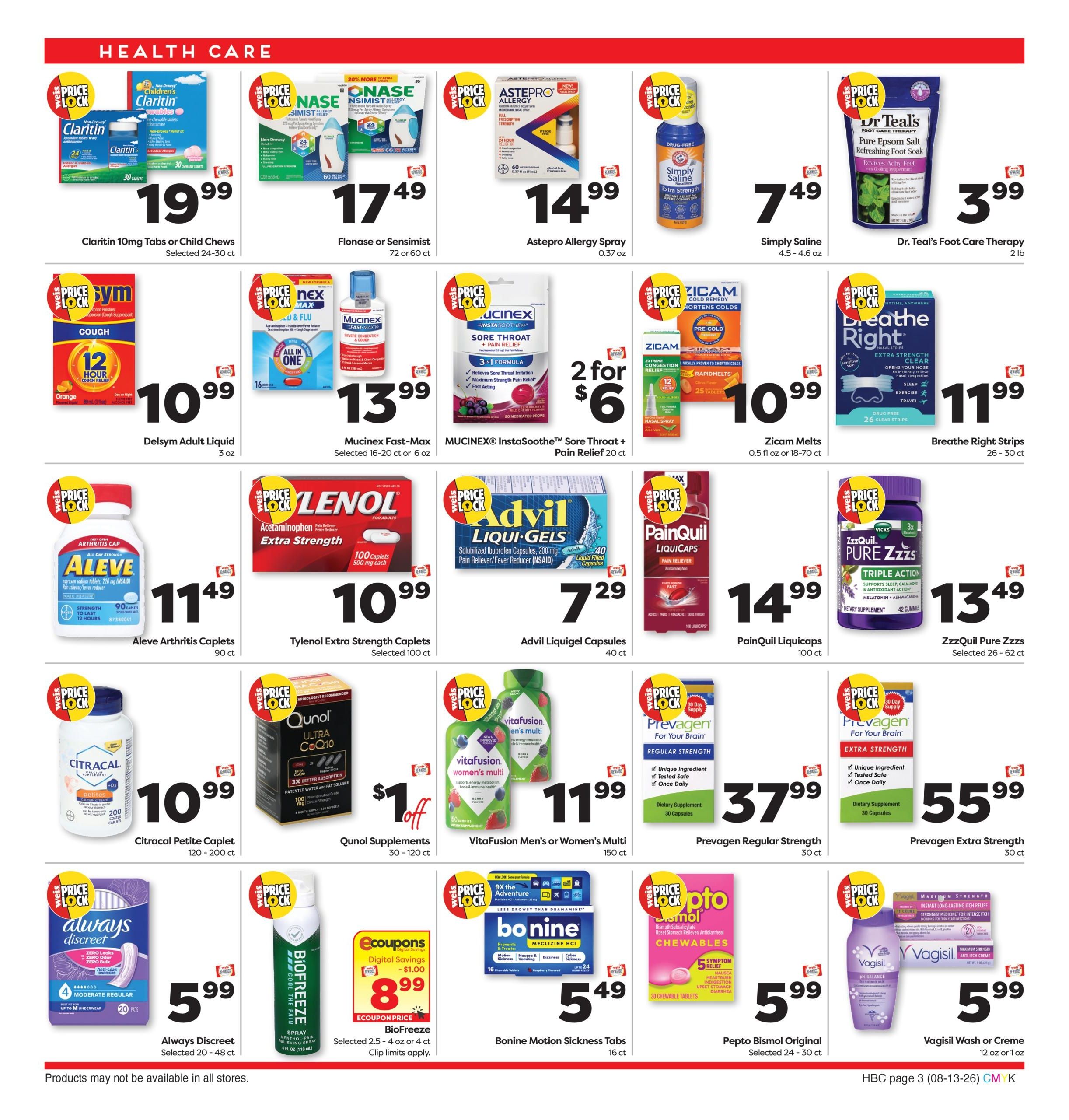 Weis Markets Monthly Home Weekly Ad August 13 - September 9, 2026