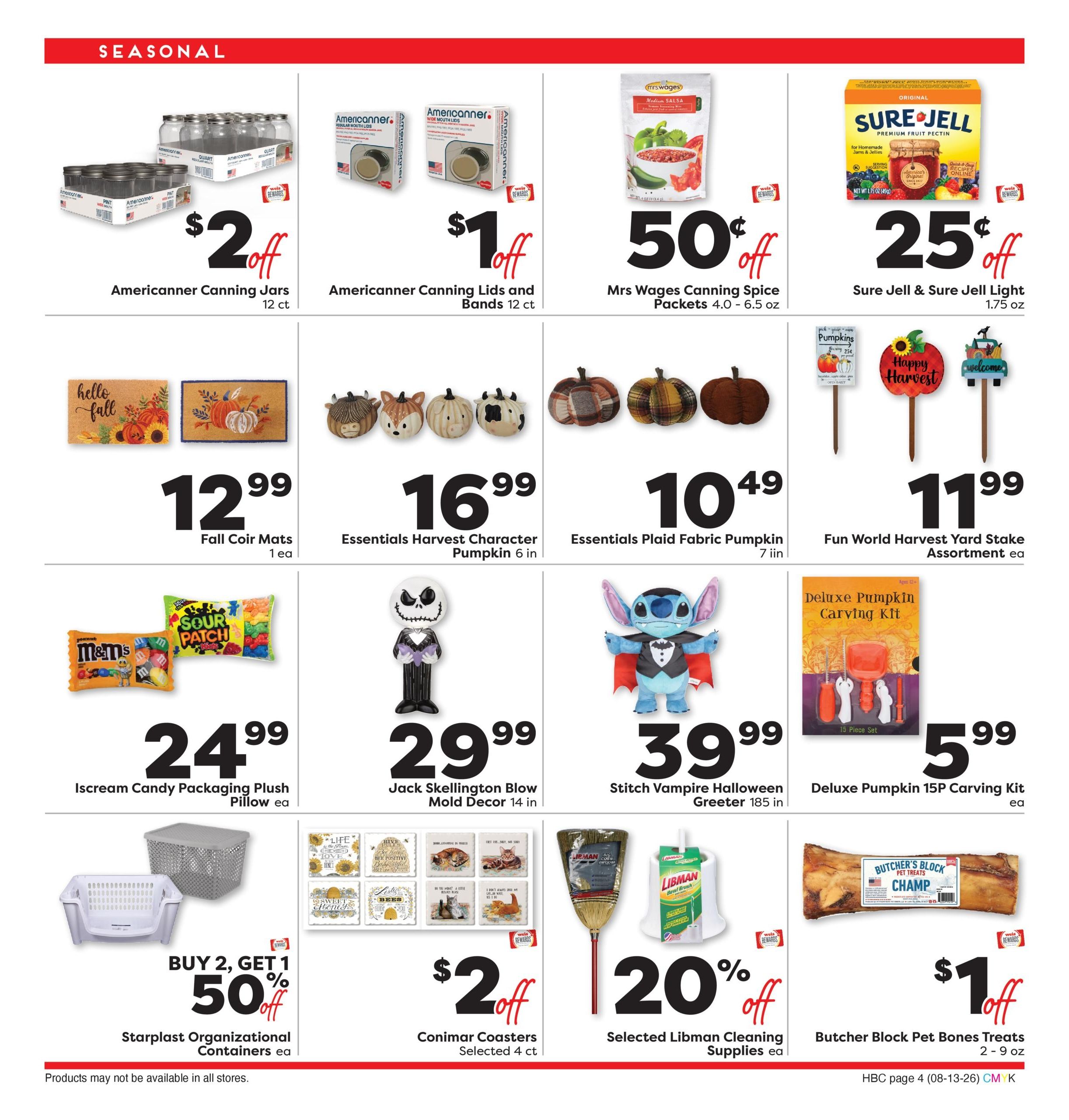 Weis Markets Monthly Home Weekly Ad August 13 - September 9, 2026