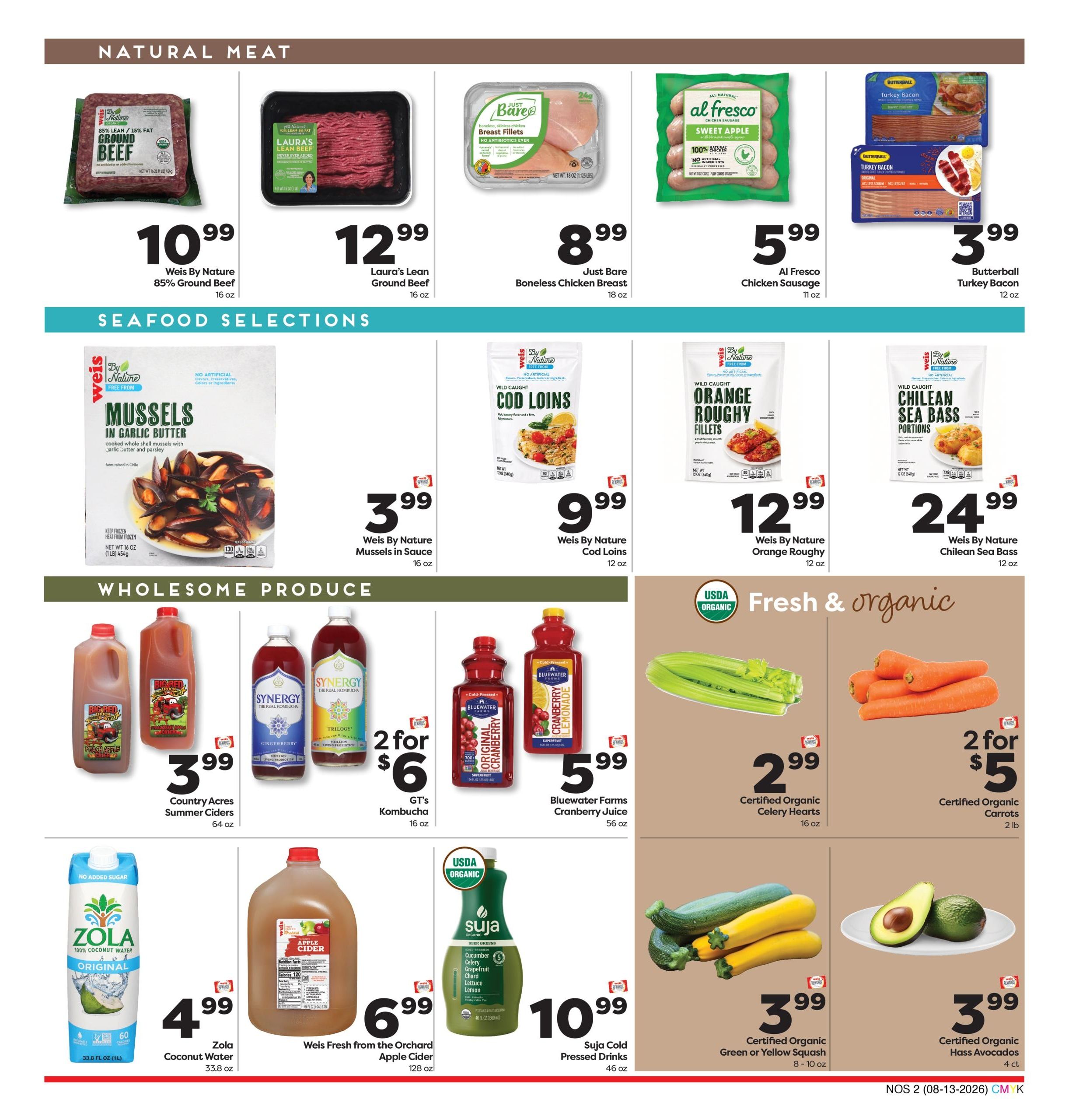Weis Markets Natural & Organic Weekly Ad August 13 - September 9, 2026
