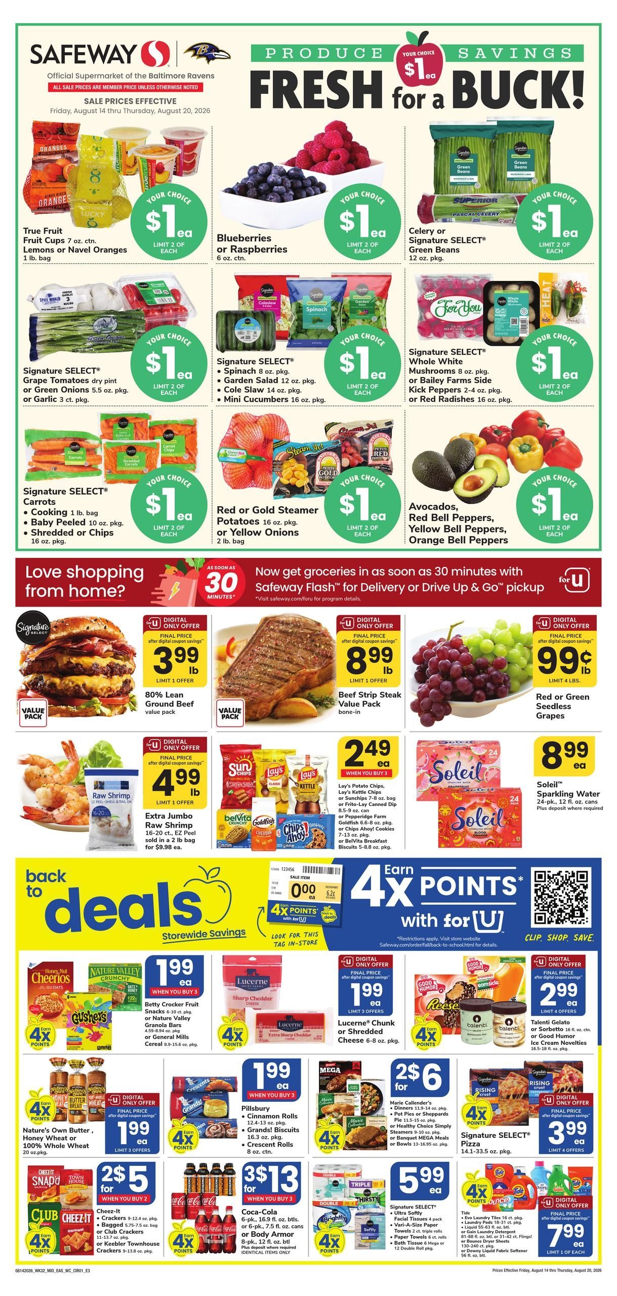 Safeway (Bethany Beach–Woodside Area, DE–MD) Weekly Ad August 14 - 20, 2026