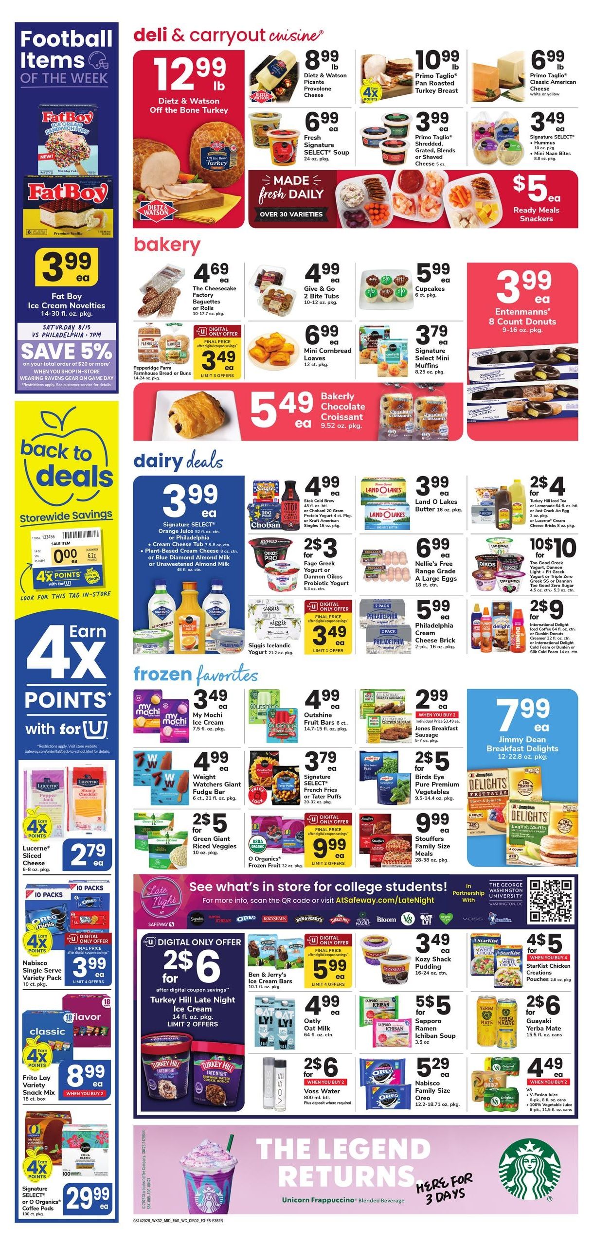 Safeway (Bethany Beach–Woodside Area, DE–MD) Weekly Ad August 14 - 20, 2026