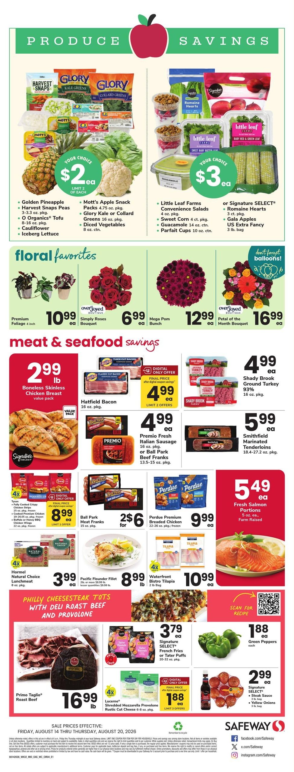 Safeway (Bethany Beach–Woodside Area, DE–MD) Weekly Ad August 14 - 20, 2026