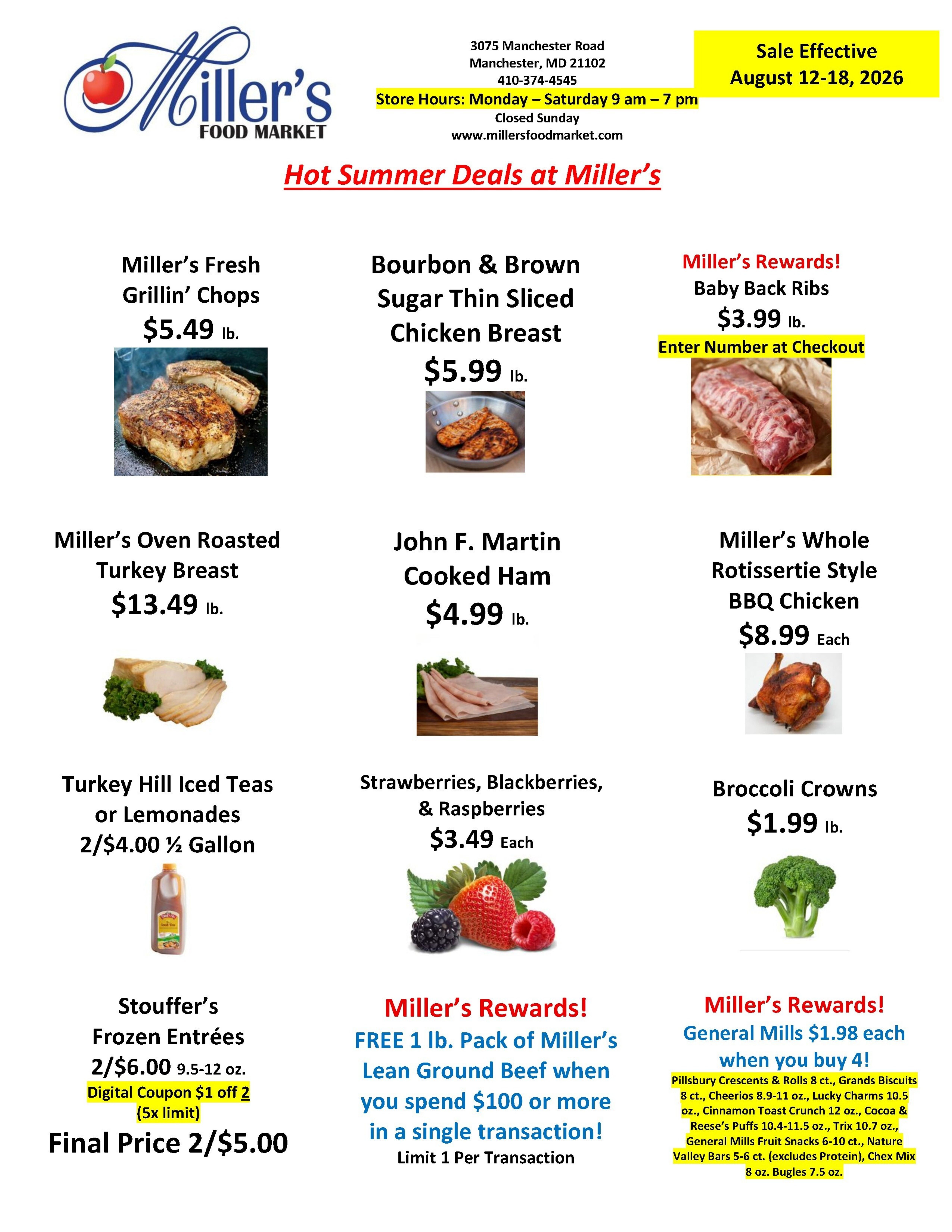 Miller's Food Market Weekly Ad August 12 - 18, 2026