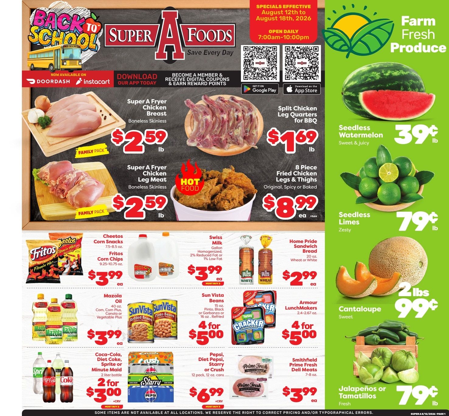 Super A Foods Weekly Ad August 12 - 18, 2026