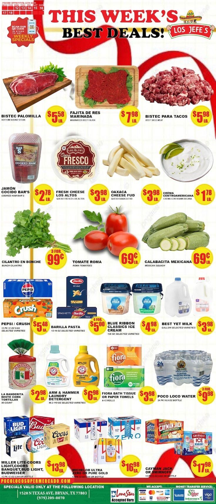 Poco Loco Supermercado (Bryan, TX) Weekly Ad August 12 - 18, 2026