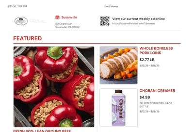 Susanville Supermarket IGA Weekly Ad August 12 - 18, 2026