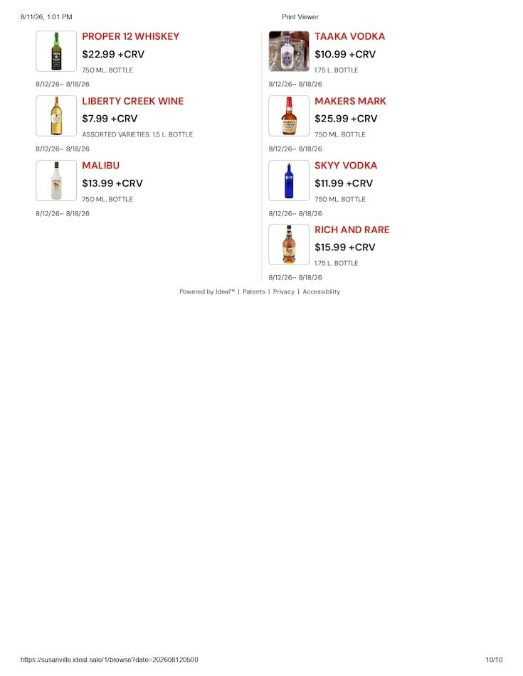 Susanville Supermarket IGA Weekly Ad August 12 - 18, 2026
