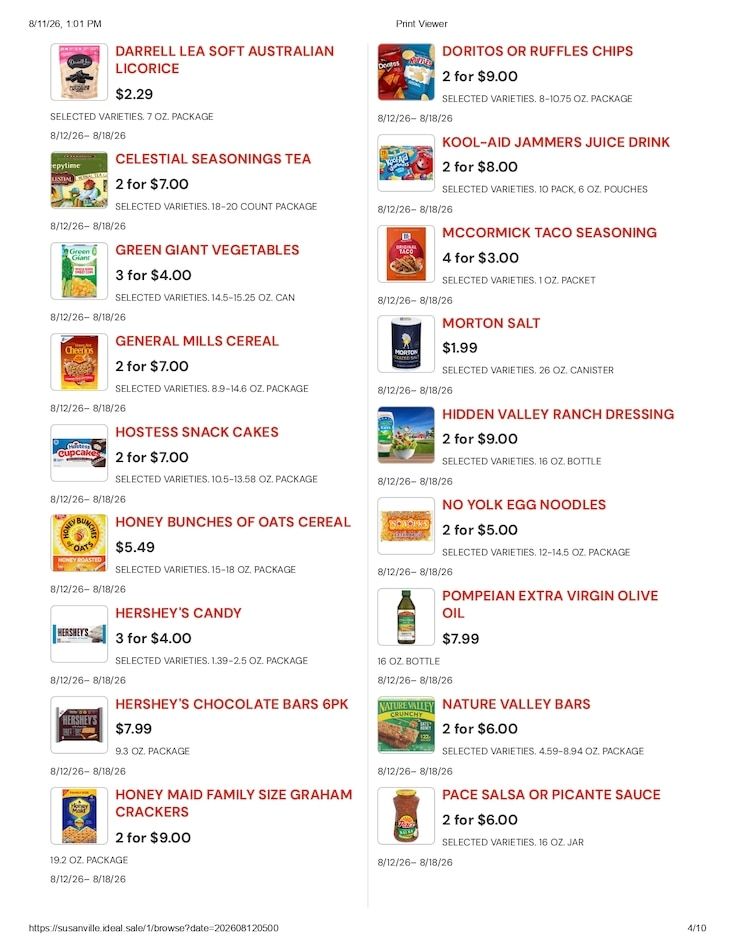 Susanville Supermarket IGA Weekly Ad August 12 - 18, 2026