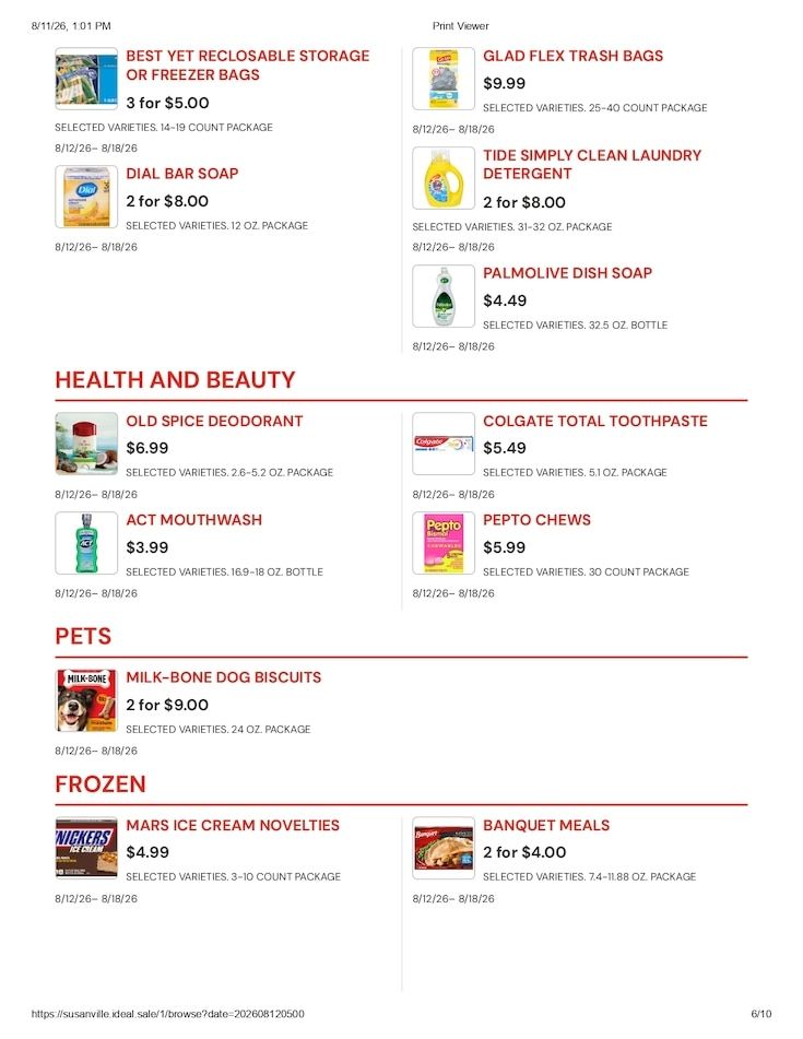 Susanville Supermarket IGA Weekly Ad August 12 - 18, 2026