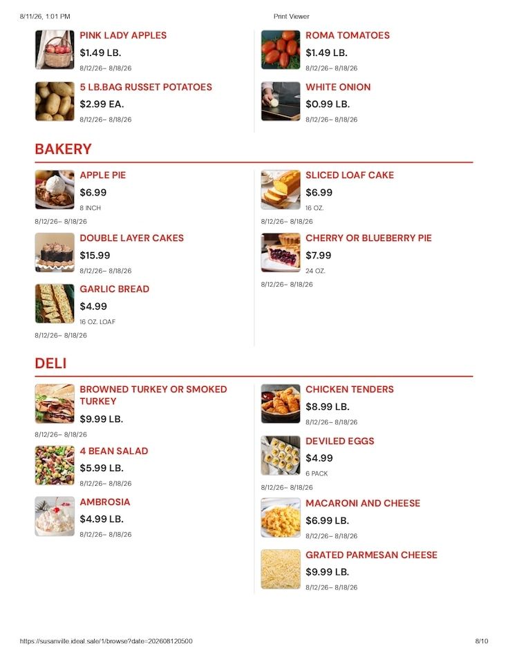Susanville Supermarket IGA Weekly Ad August 12 - 18, 2026