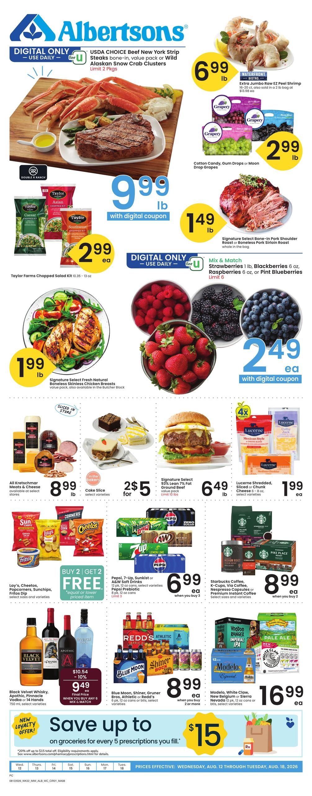 Albertsons (Lovell Area, WY) Bonus Online Savings Weekly Ad August 12 - 18, 2026