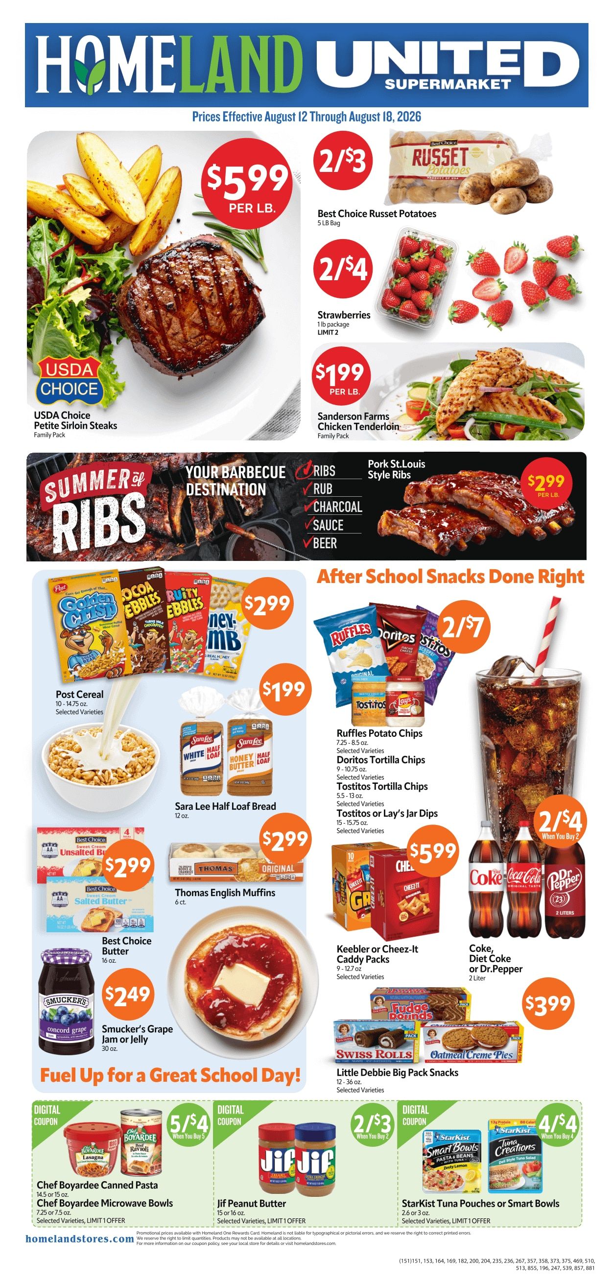 Homeland Stores (Ardmore, Duncan and Lawton, OK) Weekly Ad August 12 - 18, 2026