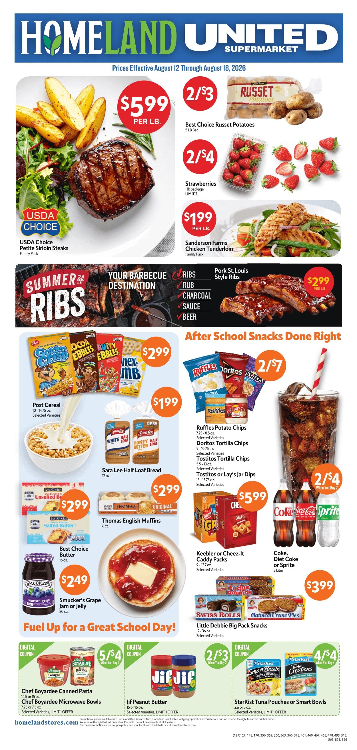 Homeland Stores (Perry and Ponca City, OK) Weekly Ad August 12 - 18, 2026