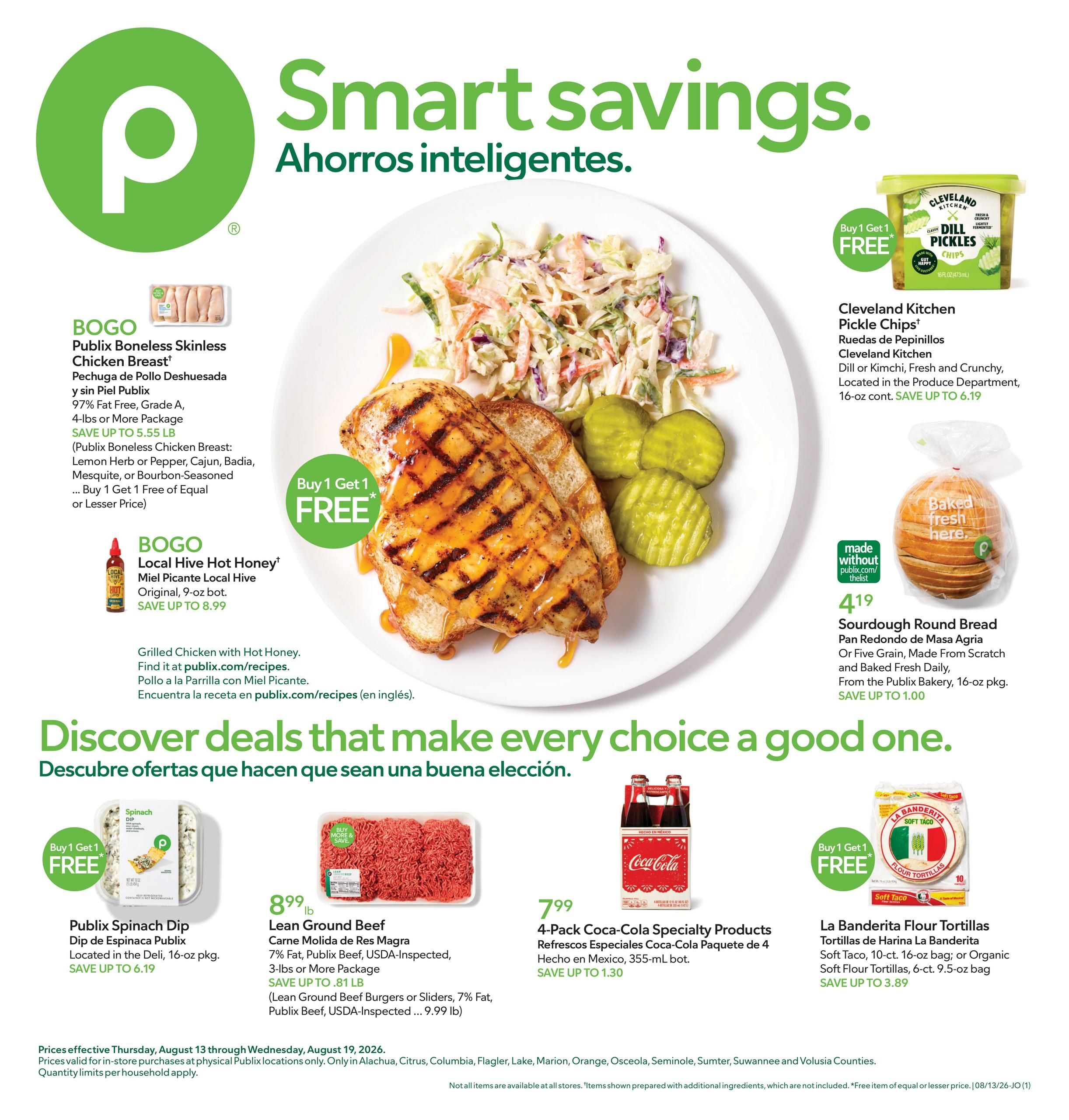 Publix (Deltona Area, FL) Anuncio Semanal Español Weekly Ad August 13 - 19, 2026