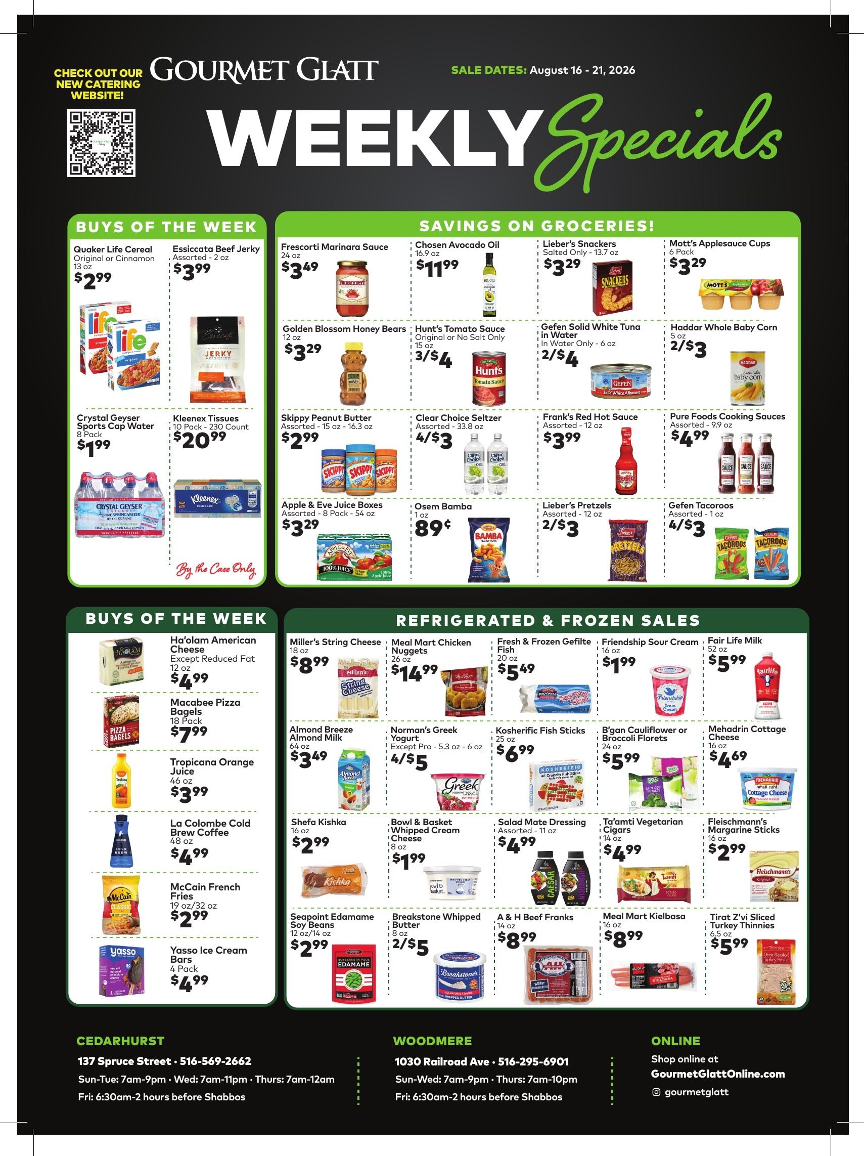 Gourmet Glatt (New York) Weekly Ad August 15 - 21, 2026