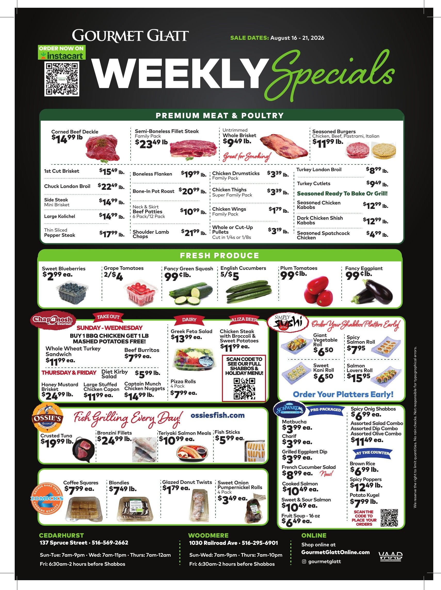 Gourmet Glatt (New York) Weekly Ad August 15 - 21, 2026