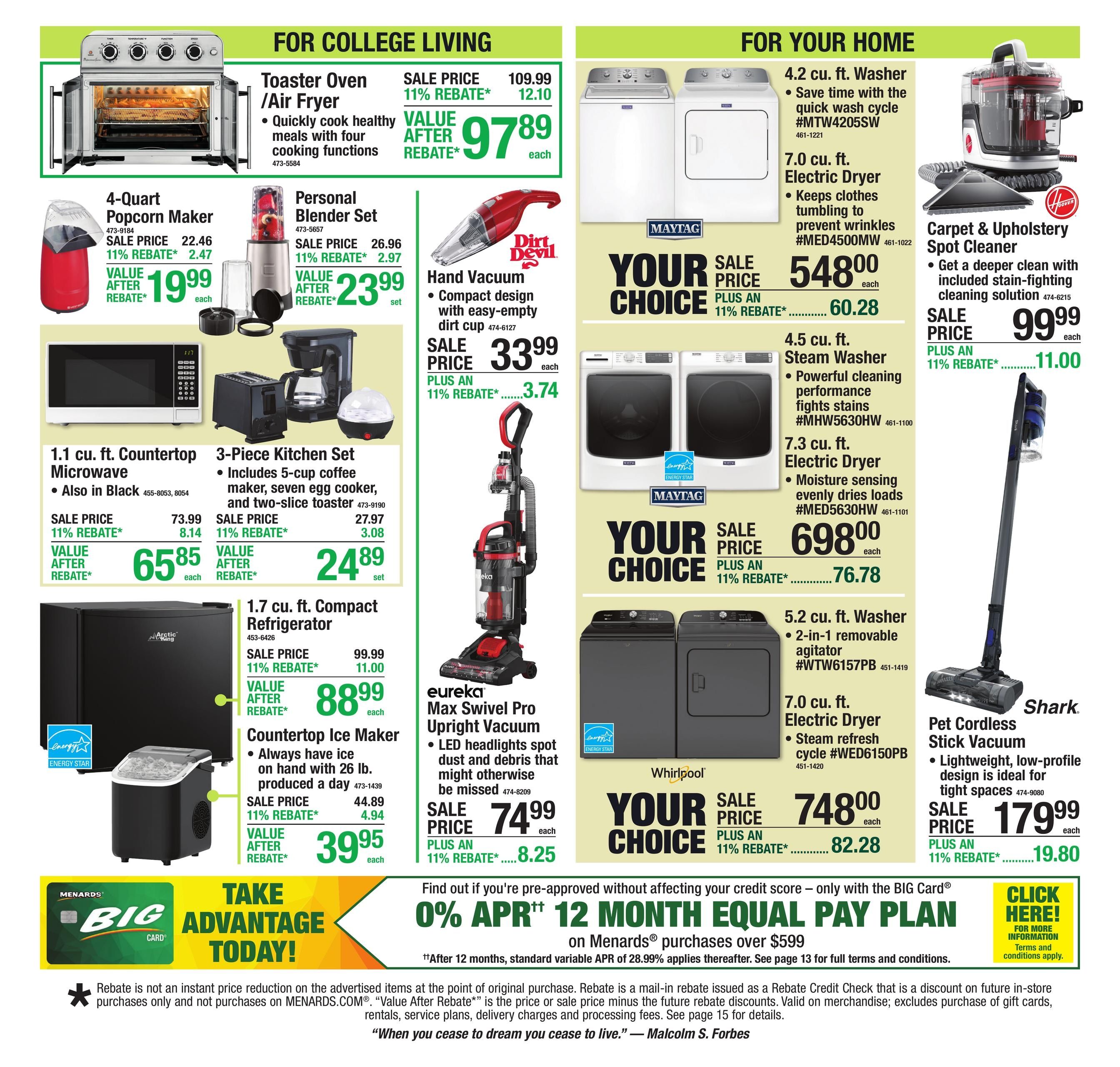 Menards (Albertville Area, MN) 11% Rebate Sale Weekly Ad August 13 - 24, 2026