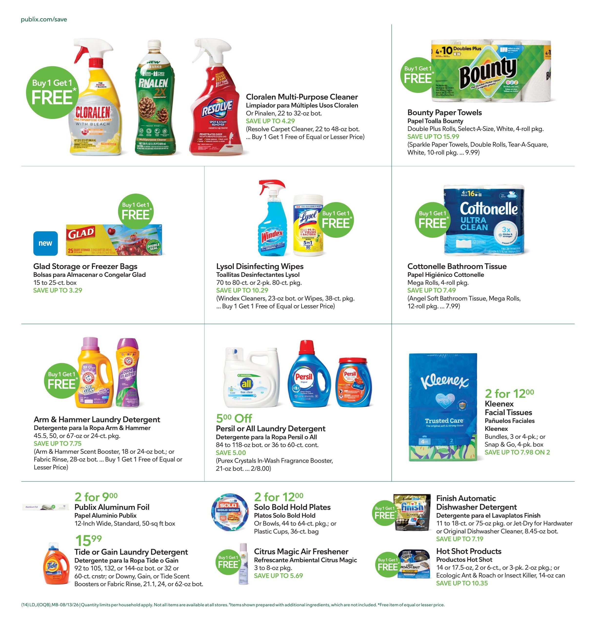 Publix (Saint Augustine–Jacksonville Area, FL) Anuncio Semanal Español Weekly Ad August 13 - 19, 2026